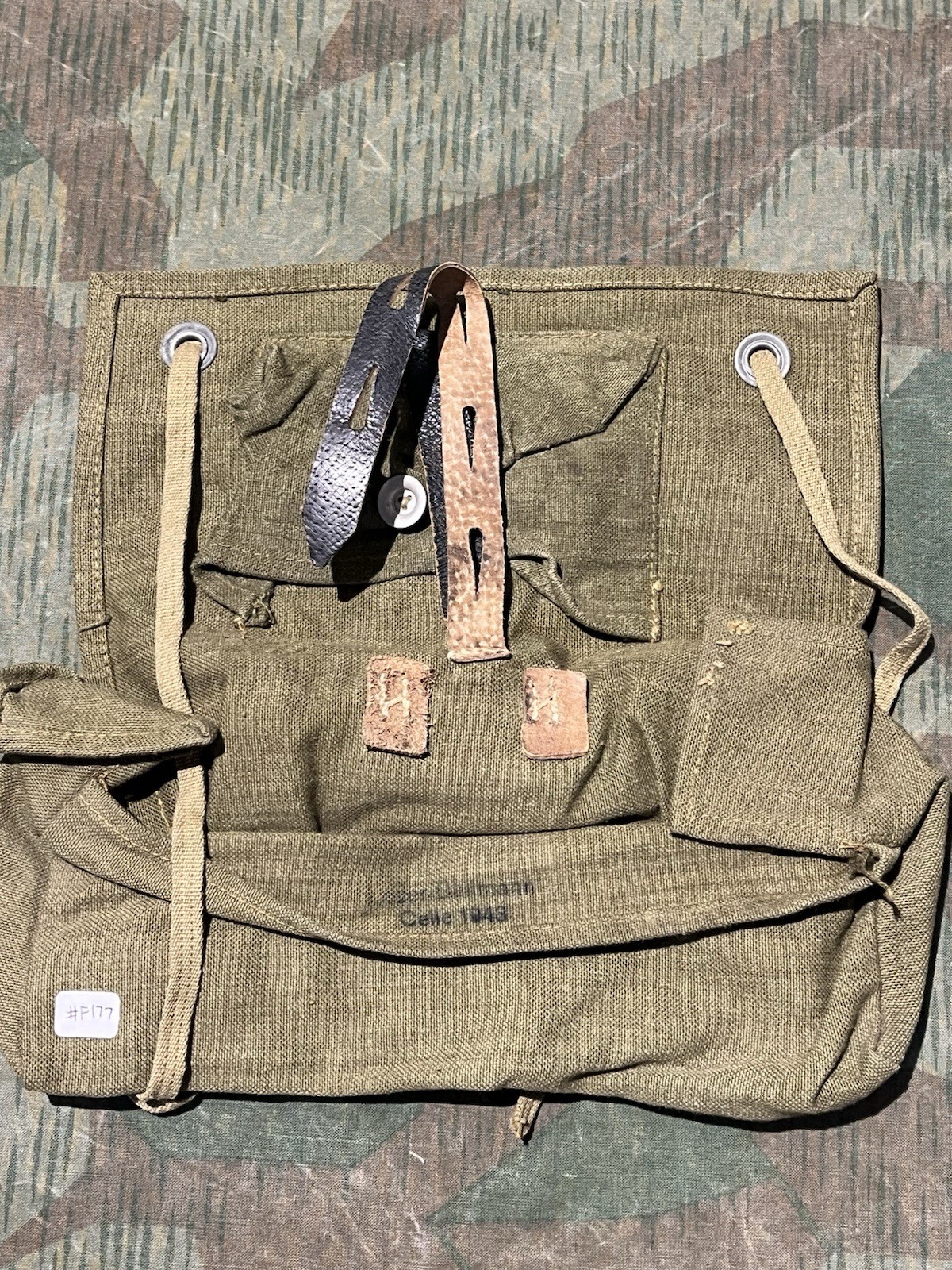 Original WW2 German Uniform A-Frame's Storage Bag Pouch 1943 Dated - Image 3