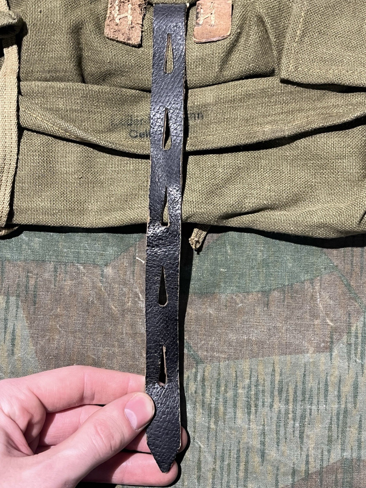Original WW2 German Uniform A-Frame's Storage Bag Pouch 1943 Dated - Image 4