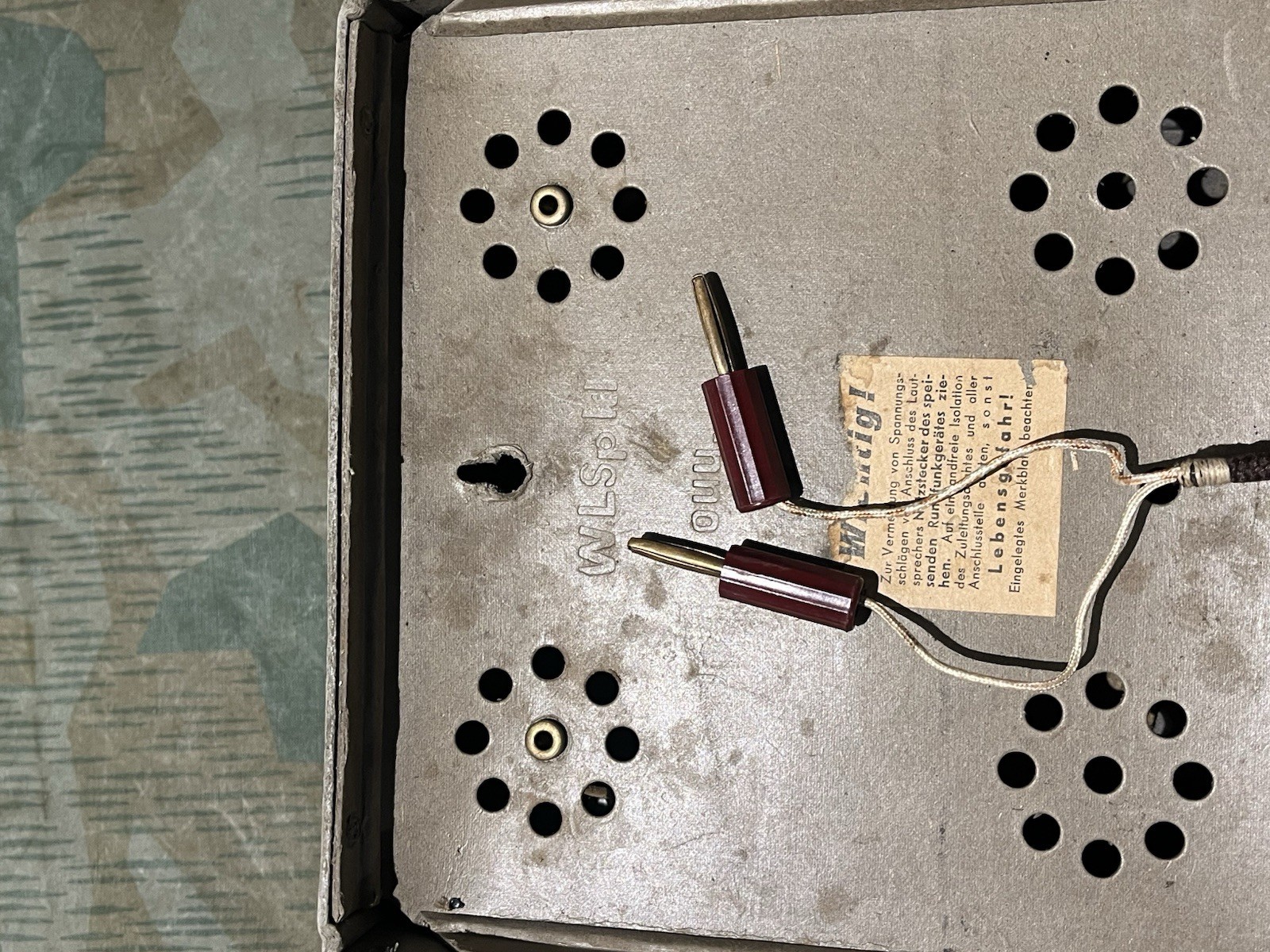 Original WW2 German 1940’s WL SpK 1 Torn EB Radio Loudspeaker Waffen Eagle Marked - Image 12