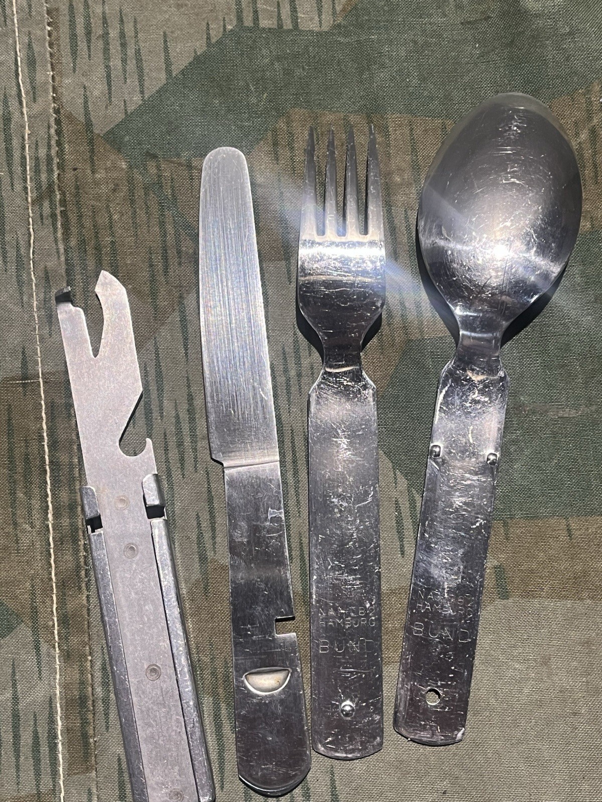 WW2 German Style Post War Uniform / Field Kitchen Enlisted Cutlery + Porcelain Cup - Image 9