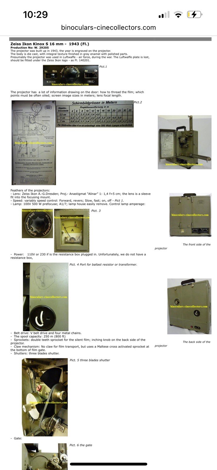 Original WW2 German FL Luftwaffe Marked Zeiss Ikon 16mm Film Projector - Image 2