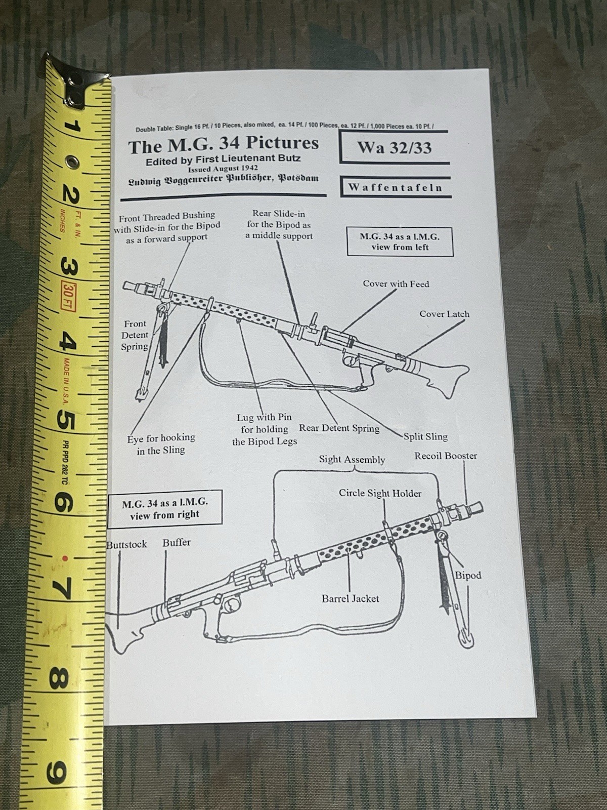 WW2 German Mg34 Schematics / Manual Reprint In English - Image 4
