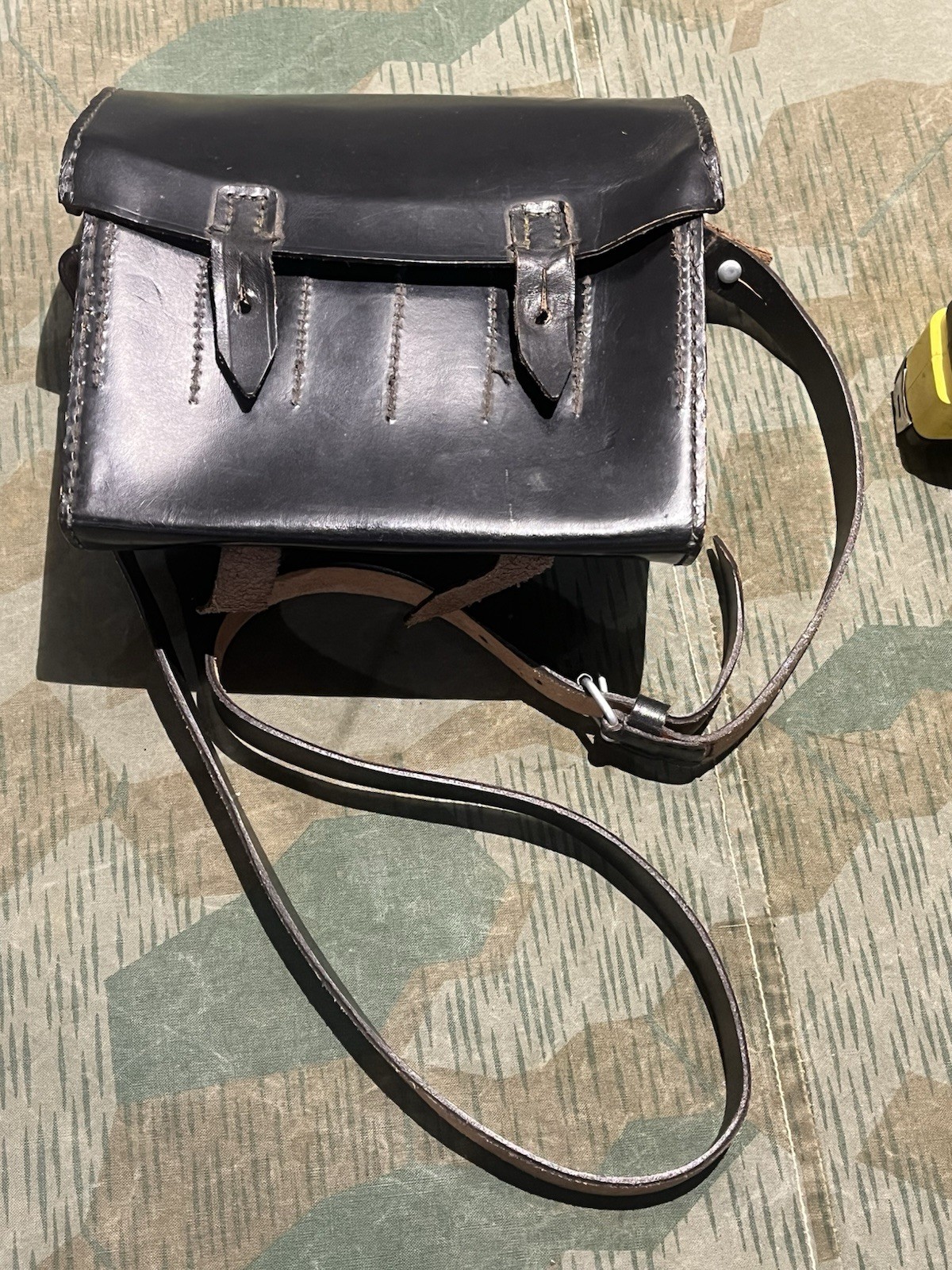 Post WW2 German Signal Leather Flare Pouch 26.5mm w/ Shoulder Straps - Image 19