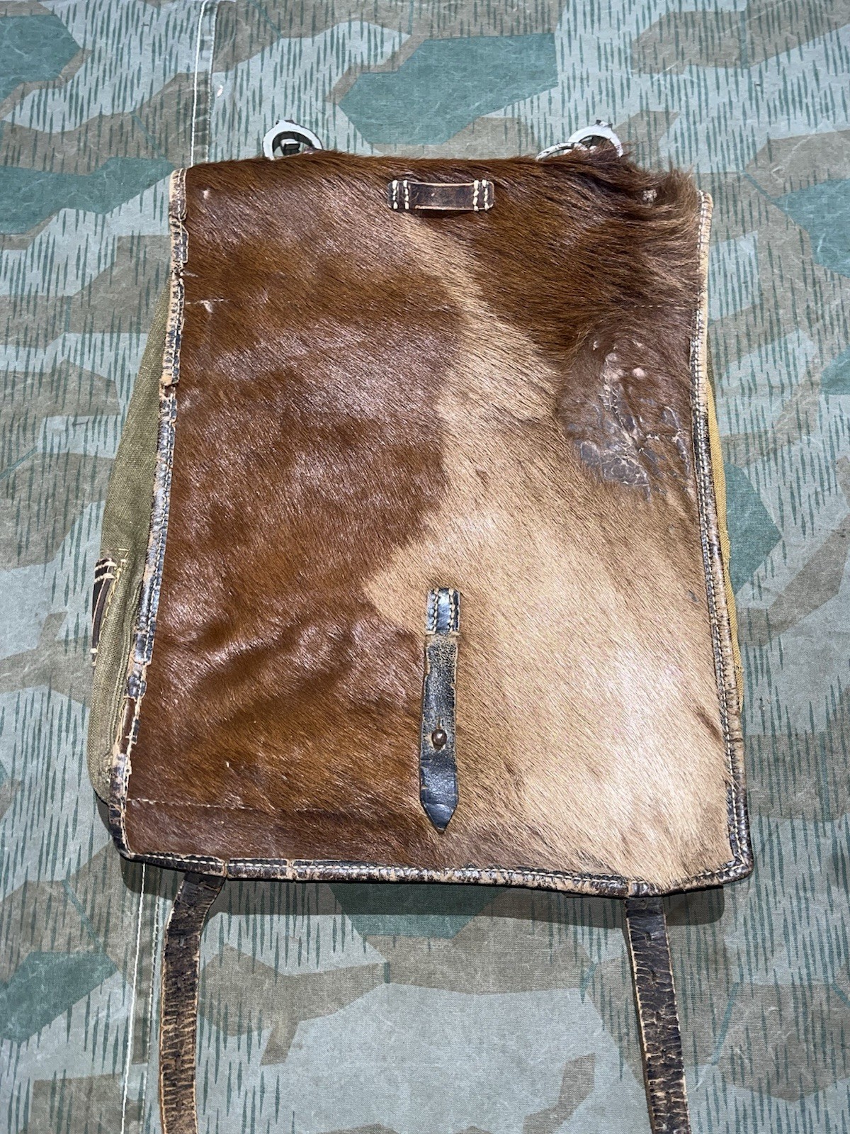 Original WW2 German Uniform M39 Pony Fur Tornister Backpack Marked 1942