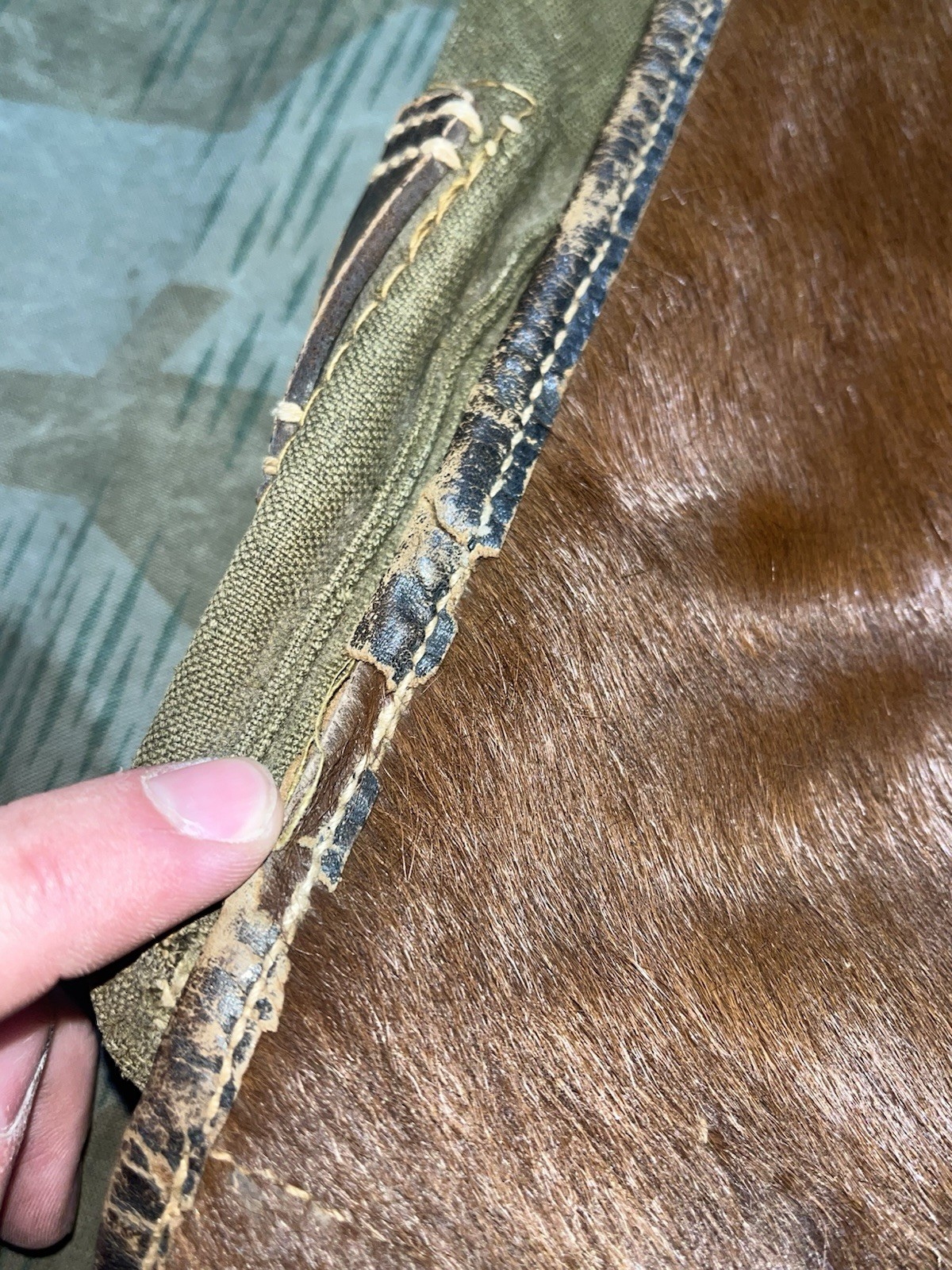 Original WW2 German Uniform M39 Pony Fur Tornister Backpack Marked 1942 - Image 6