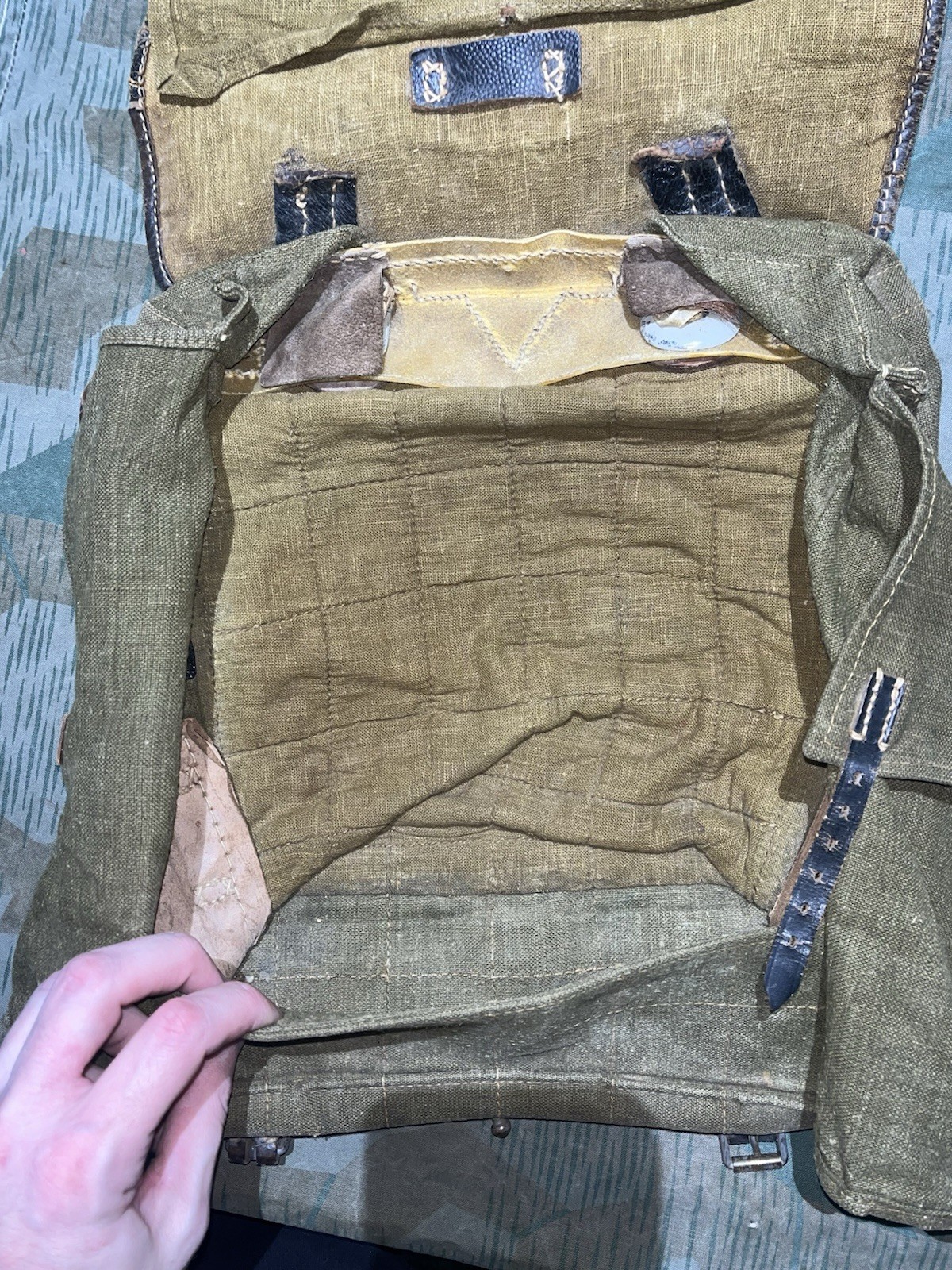 Original WW2 German Uniform M39 Pony Fur Tornister Backpack Marked 1942 - Image 16