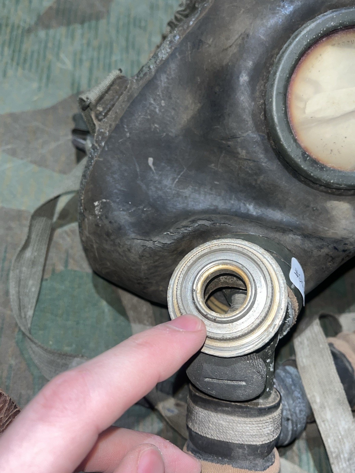 Original WW2 German Luftwaffe Bomber Pilot Oxygen Mask Marked BYD 1942 Draeger - Image 4
