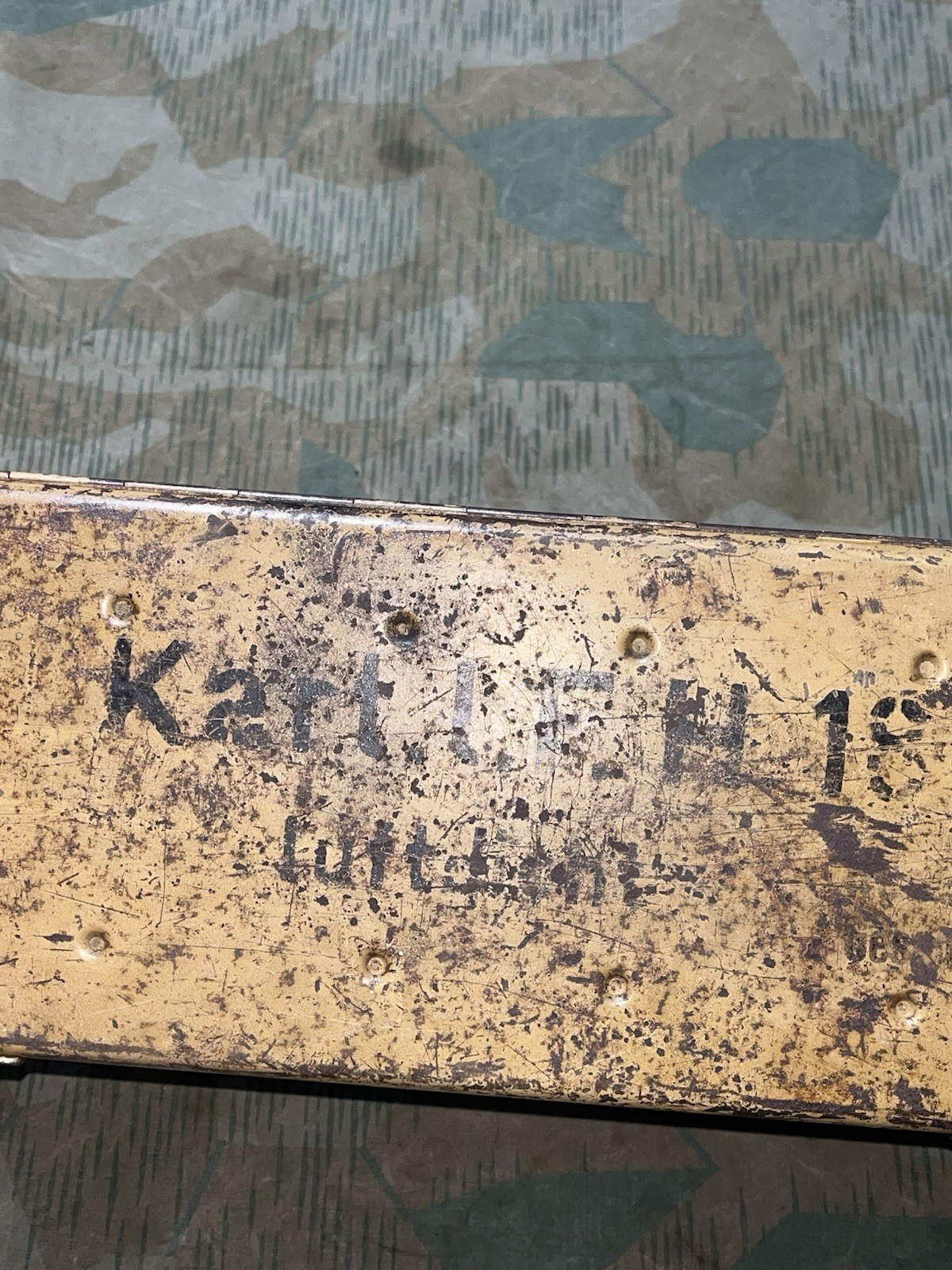 Original WW2 German Kart L.F.H. 18 Howitzer Munitions Container Ordnance Tan Painted Dunkelgelb - Image 3