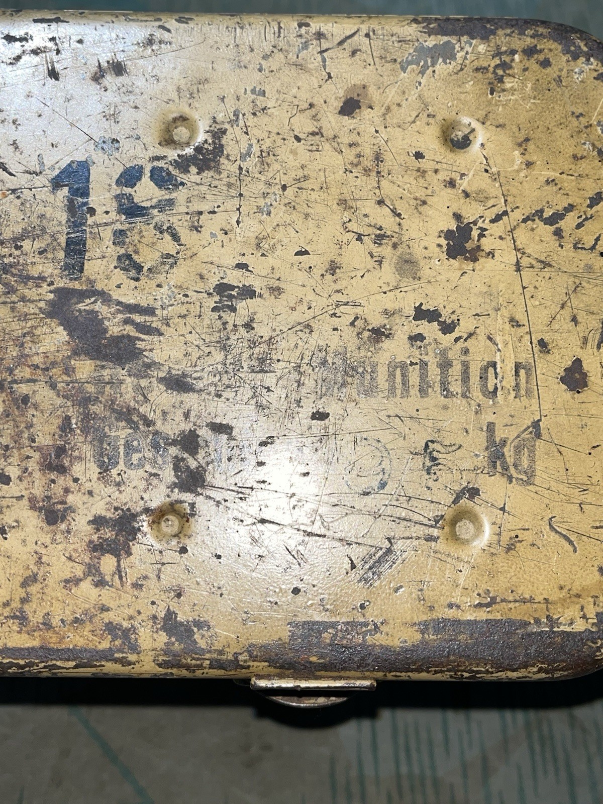 Original WW2 German Kart L.F.H. 18 Howitzer Munitions Container Ordnance Tan Painted Dunkelgelb - Image 4