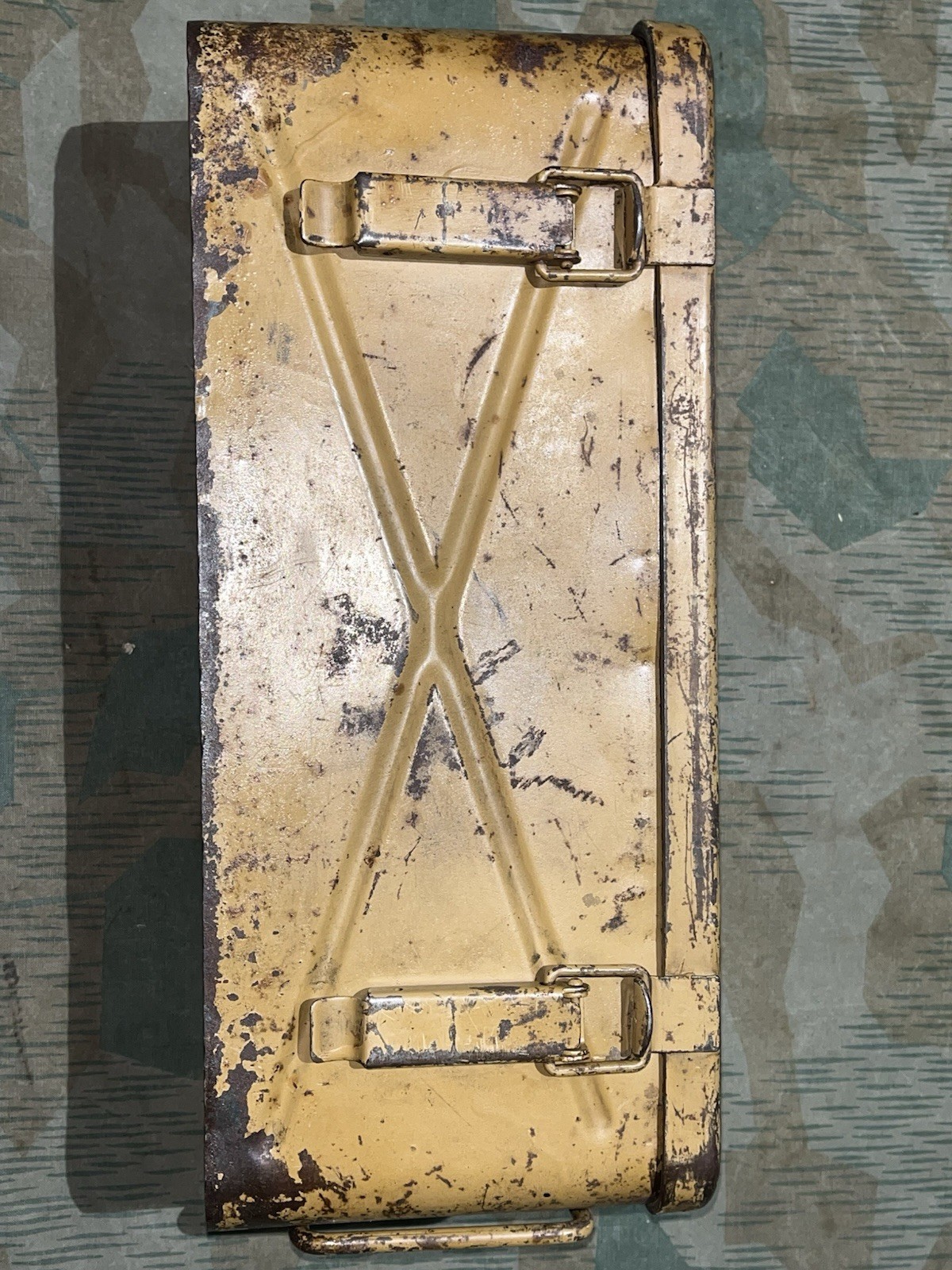 Original WW2 German Kart L.F.H. 18 Howitzer Munitions Container Ordnance Tan Painted Dunkelgelb - Image 5