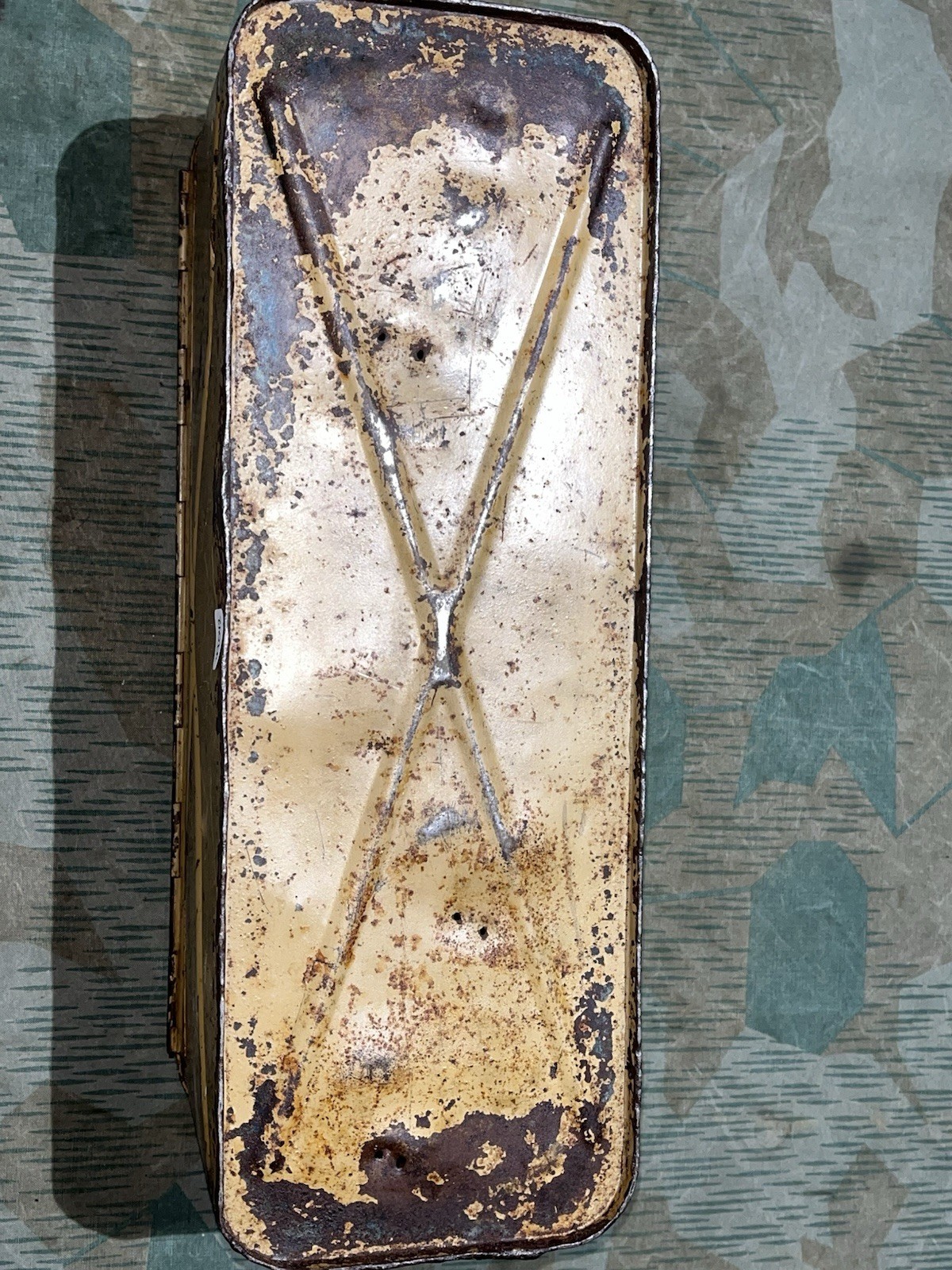 Original WW2 German Kart L.F.H. 18 Howitzer Munitions Container Ordnance Tan Painted Dunkelgelb - Image 6