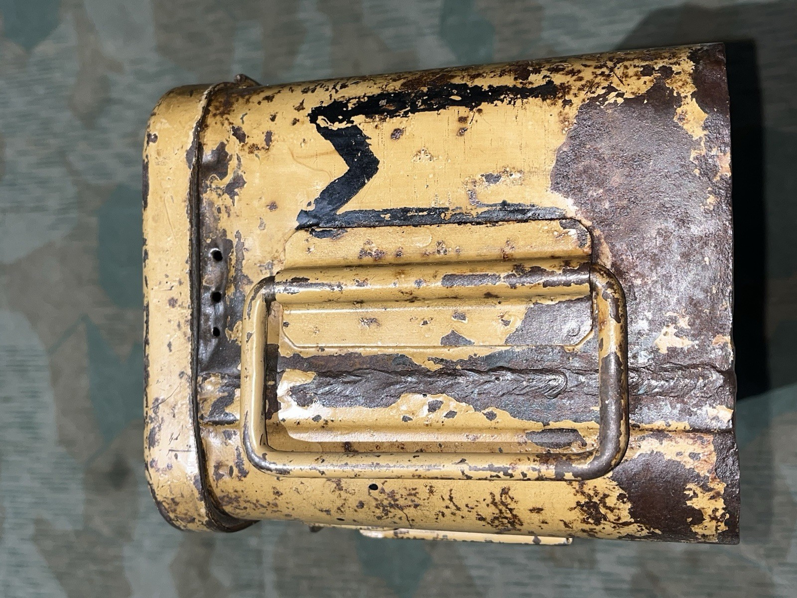 Original WW2 German Kart L.F.H. 18 Howitzer Munitions Container Ordnance Tan Painted Dunkelgelb - Image 11