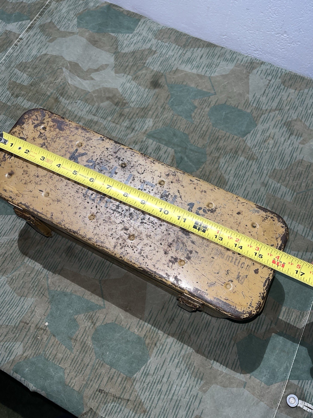 Original WW2 German Kart L.F.H. 18 Howitzer Munitions Container Ordnance Tan Painted Dunkelgelb - Image 22