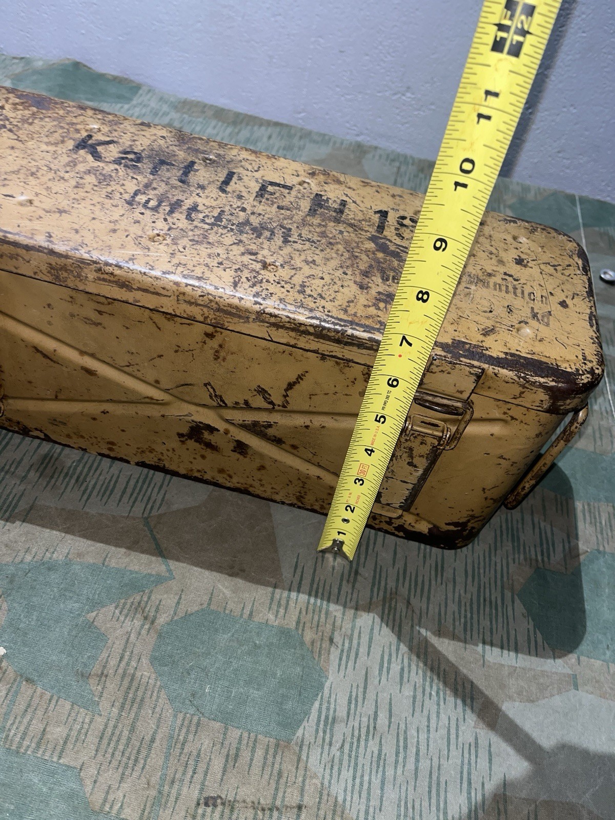 Original WW2 German Kart L.F.H. 18 Howitzer Munitions Container Ordnance Tan Painted Dunkelgelb - Image 24