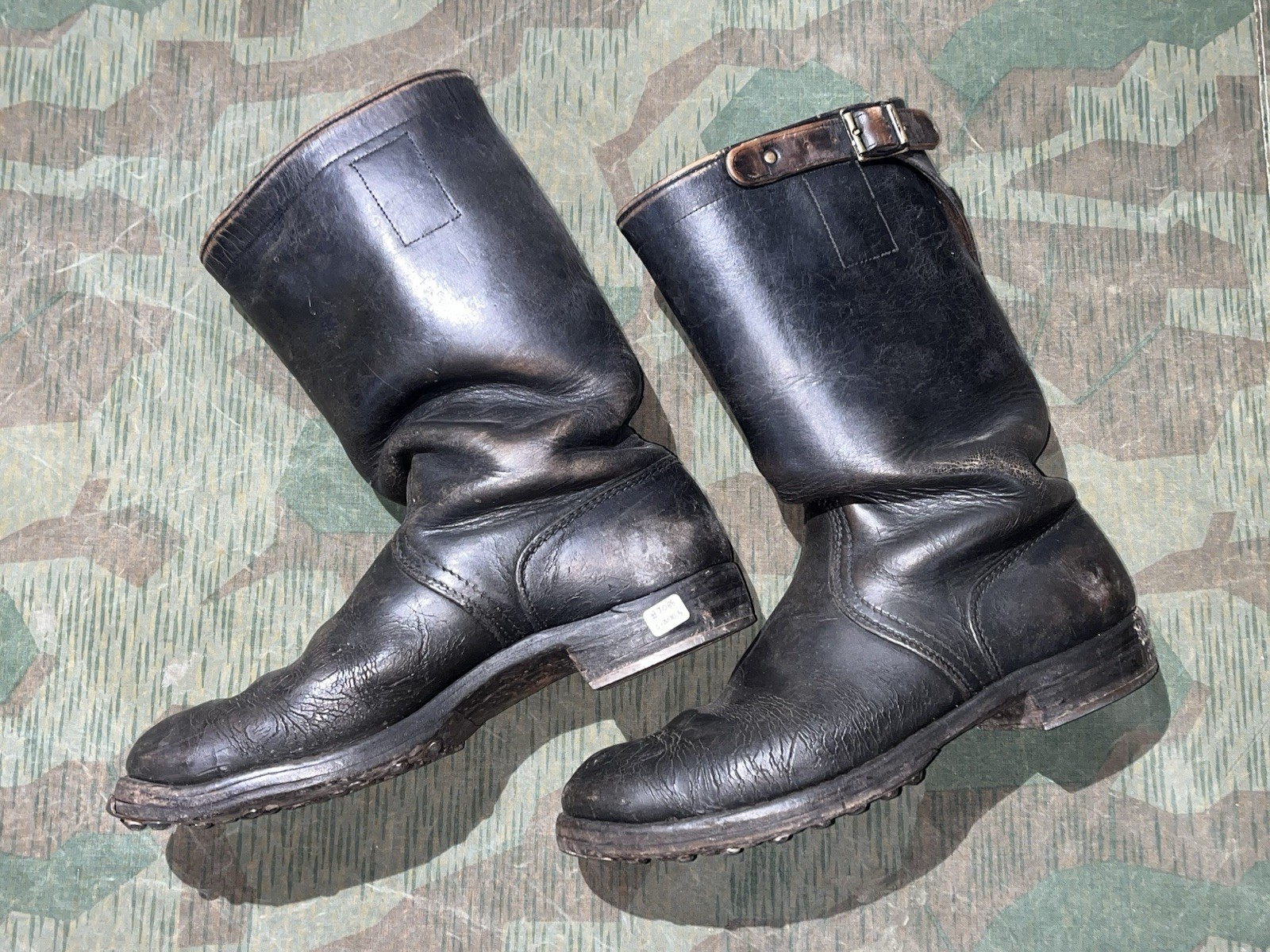 Size 10.5 Original WW2 German Uniform Combat / Marching Jack Boots w/ Hobnails - Image 2