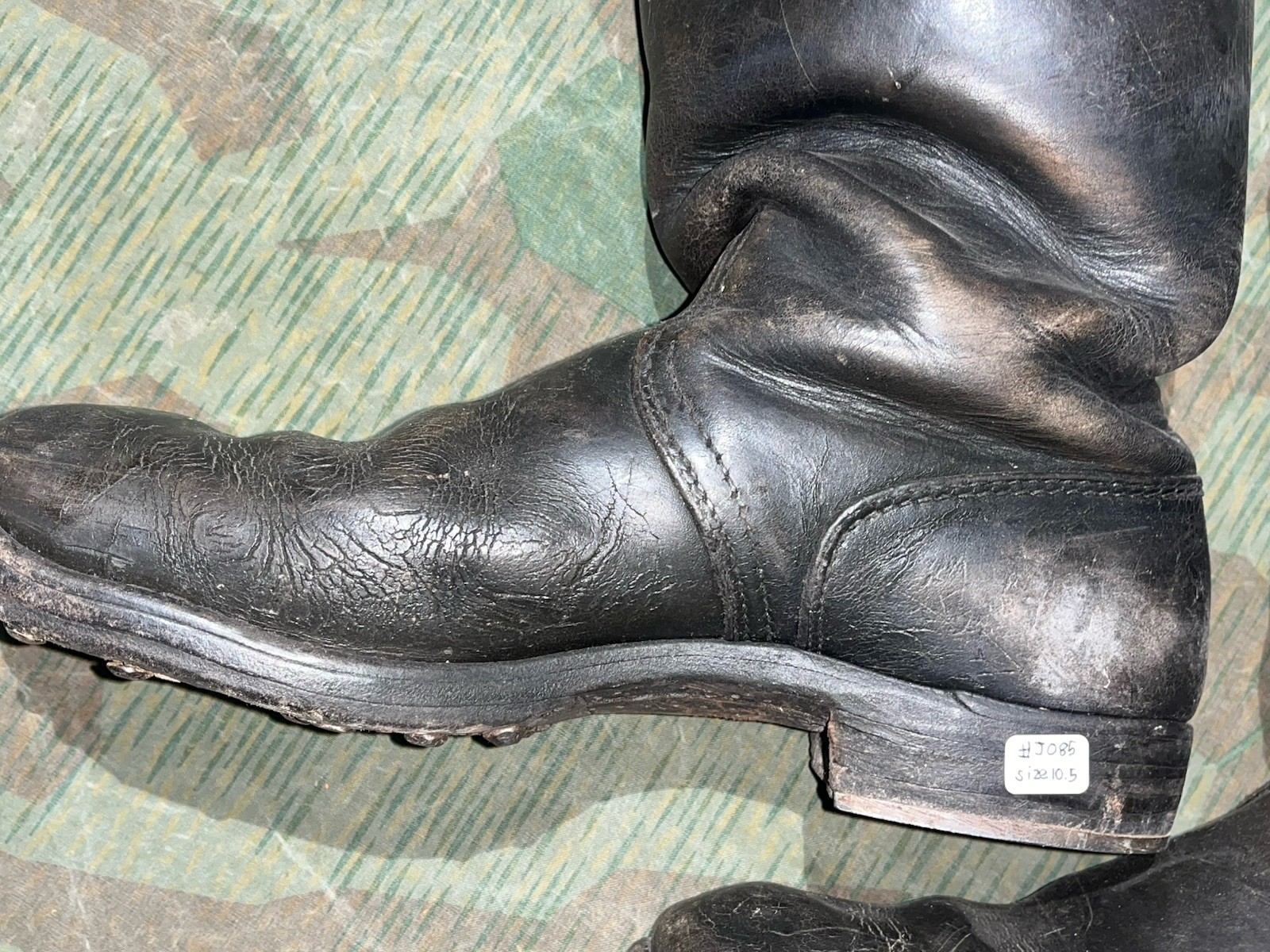 Size 10.5 Original WW2 German Uniform Combat / Marching Jack Boots w/ Hobnails - Image 3
