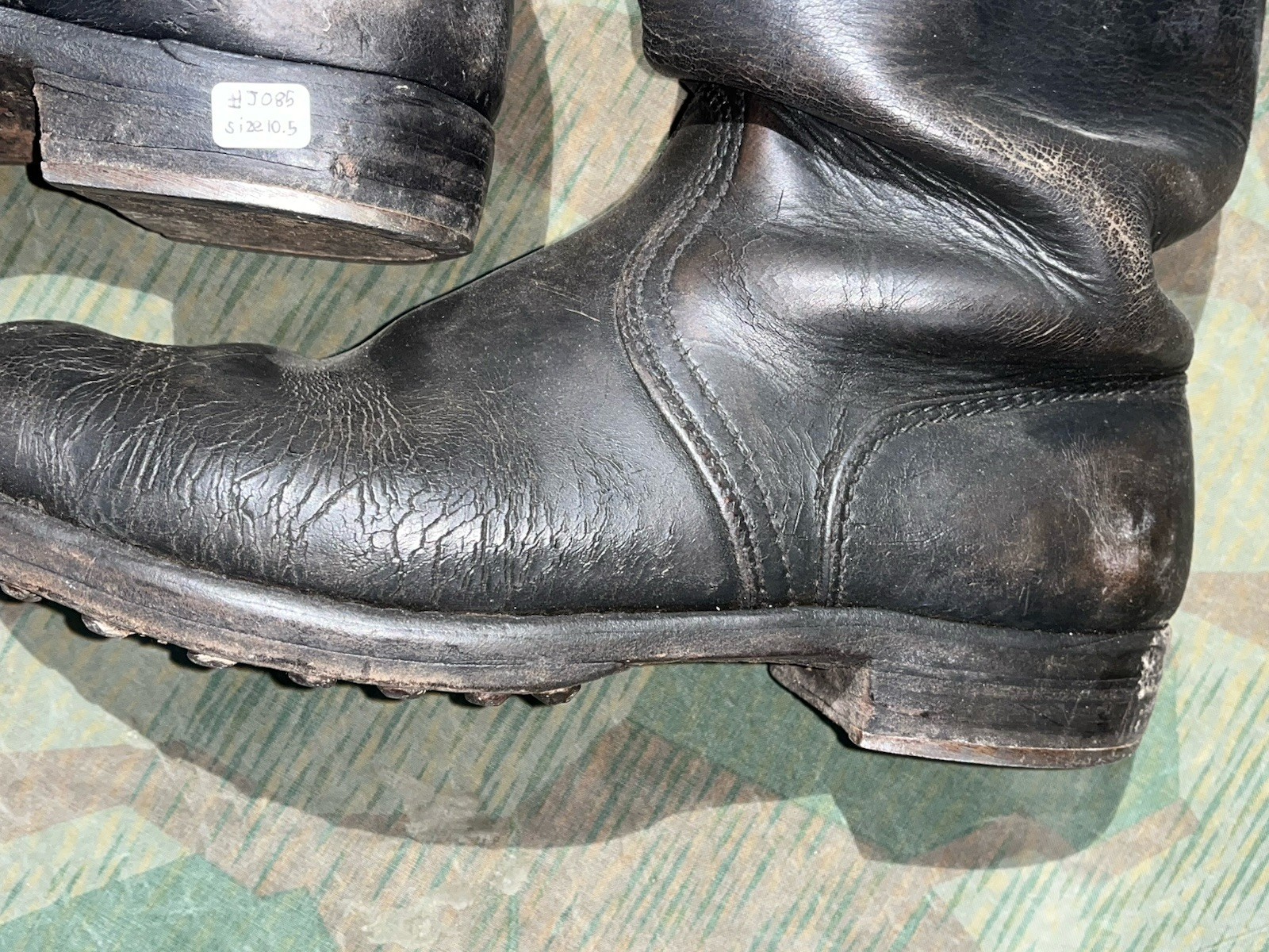Size 10.5 Original WW2 German Uniform Combat / Marching Jack Boots w/ Hobnails - Image 4