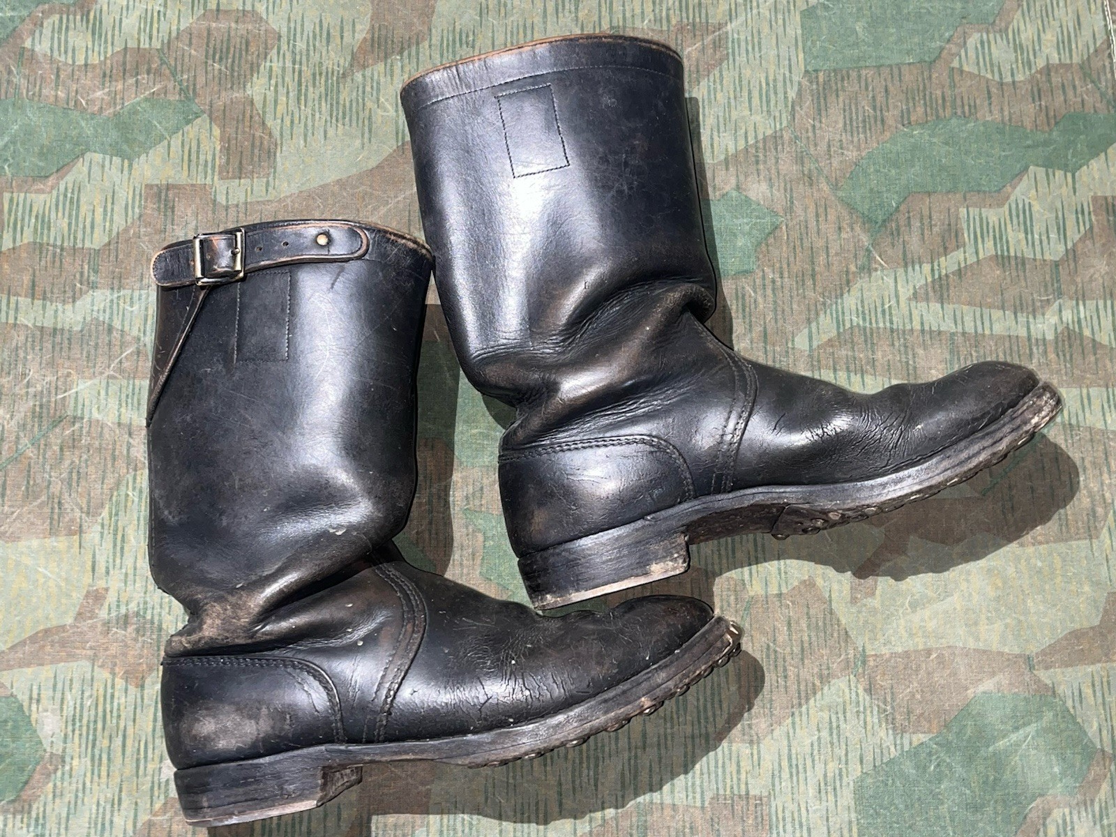 Size 10.5 Original WW2 German Uniform Combat / Marching Jack Boots w/ Hobnails - Image 7