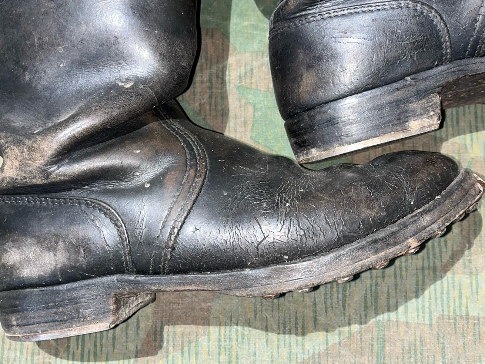 Size 10.5 Original WW2 German Uniform Combat / Marching Jack Boots w/ Hobnails - Image 8
