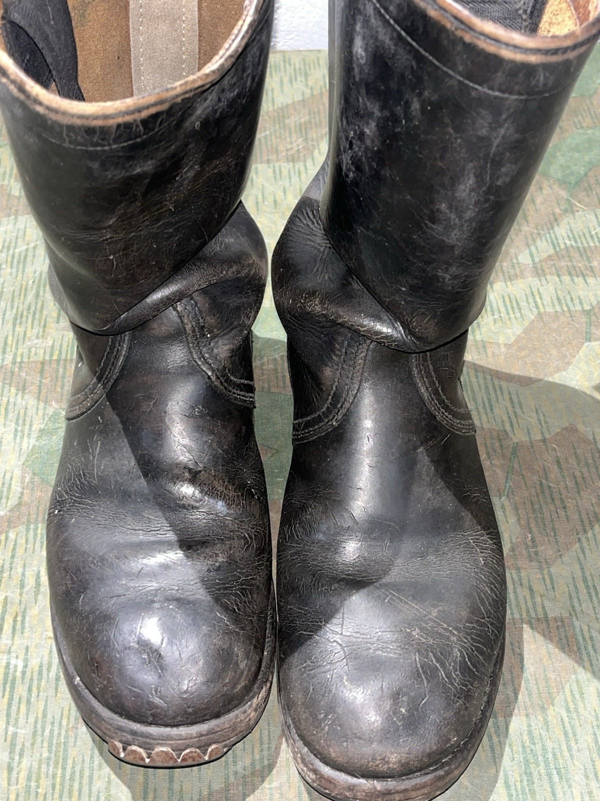 Size 10.5 Original WW2 German Uniform Combat / Marching Jack Boots w/ Hobnails - Image 12