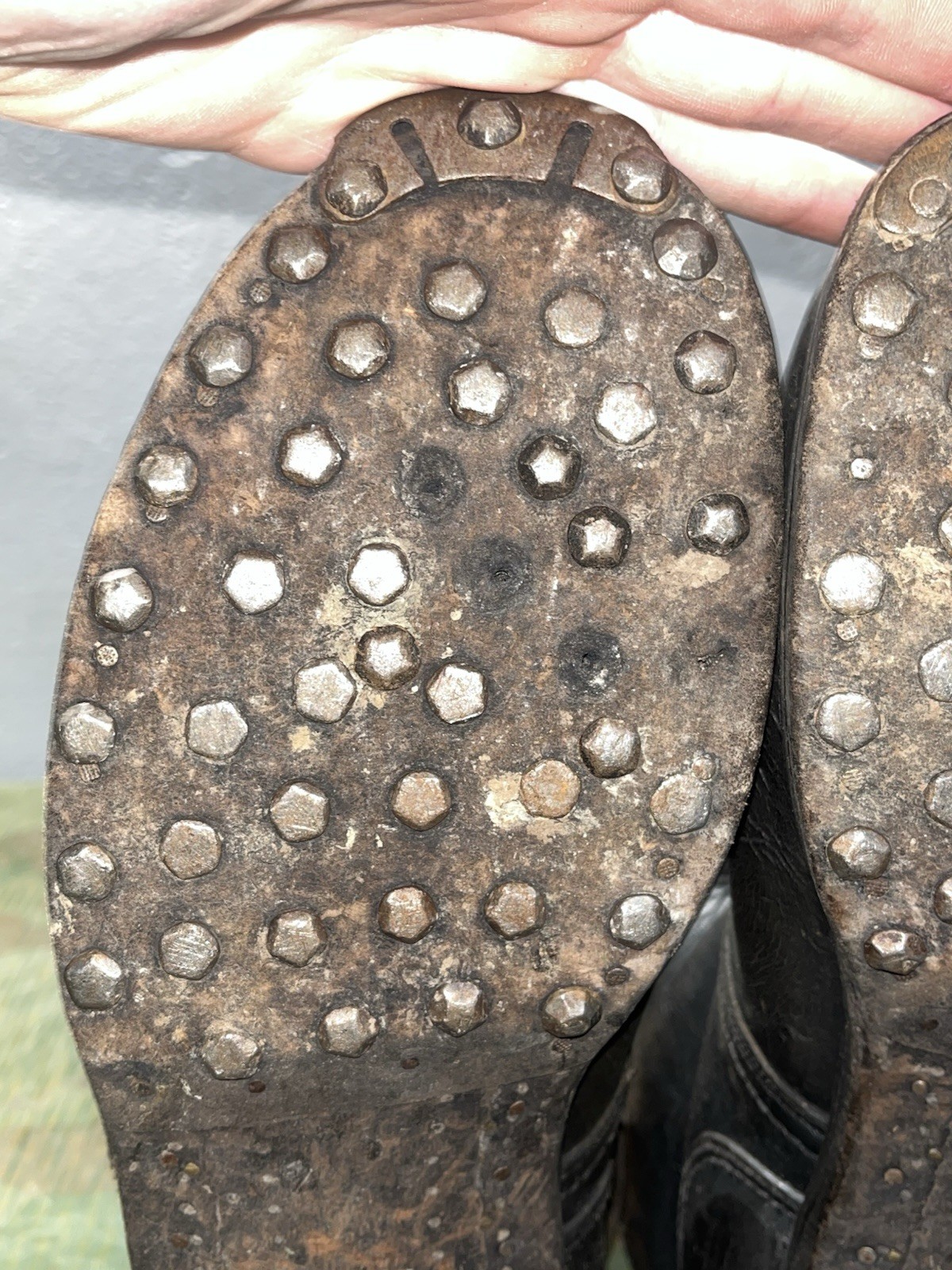 Size 10.5 Original WW2 German Uniform Combat / Marching Jack Boots w/ Hobnails - Image 19