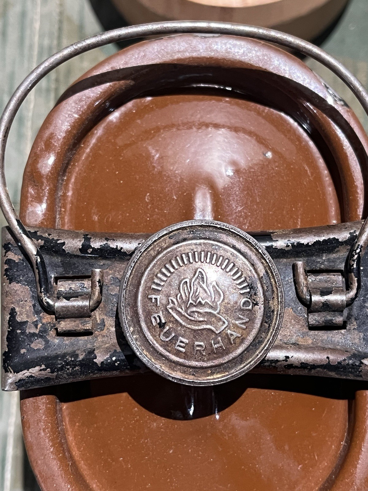Original WW2 German Fuerhand Enamel Fuel Tin for Kubelwagen - Image 3
