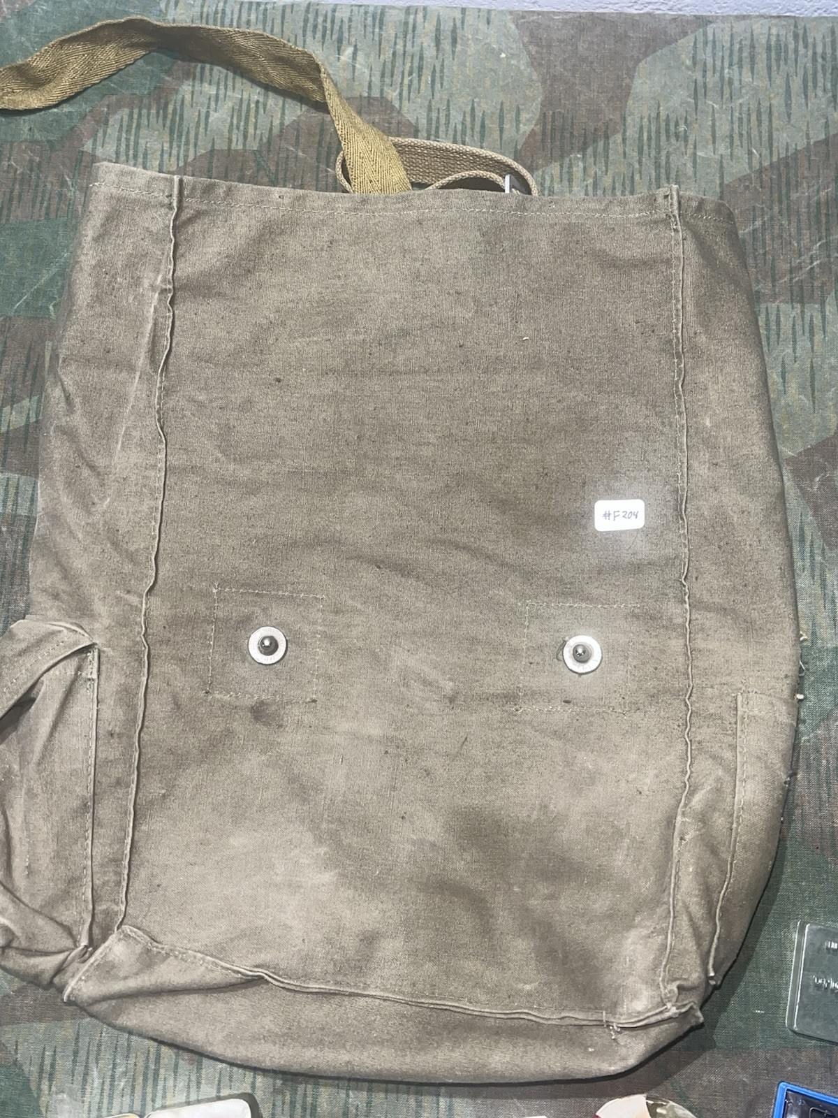 Post WW2 German Gas Mask Storage Bag w/ Accessories / Spare Parts - Image 9