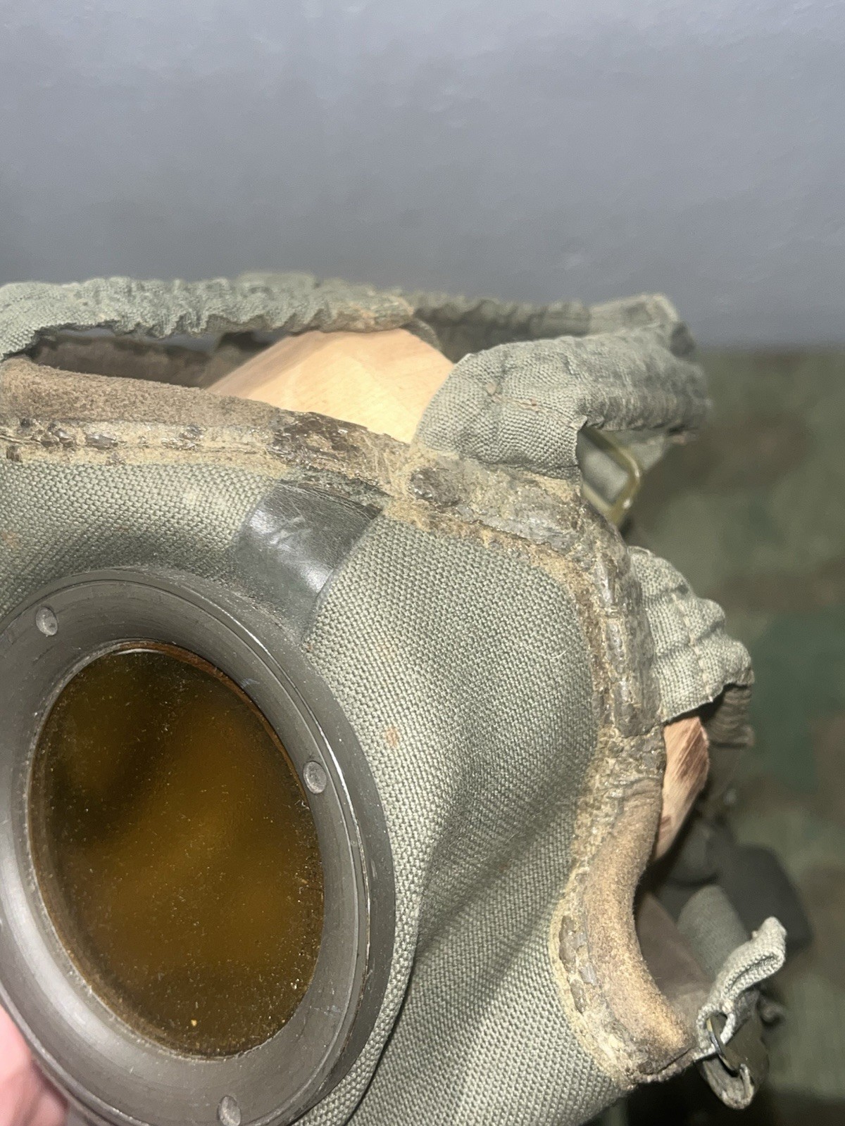 Original WW2 German GM30 Gas Mask, Filter, & Canister Marked 1938 - Image 4