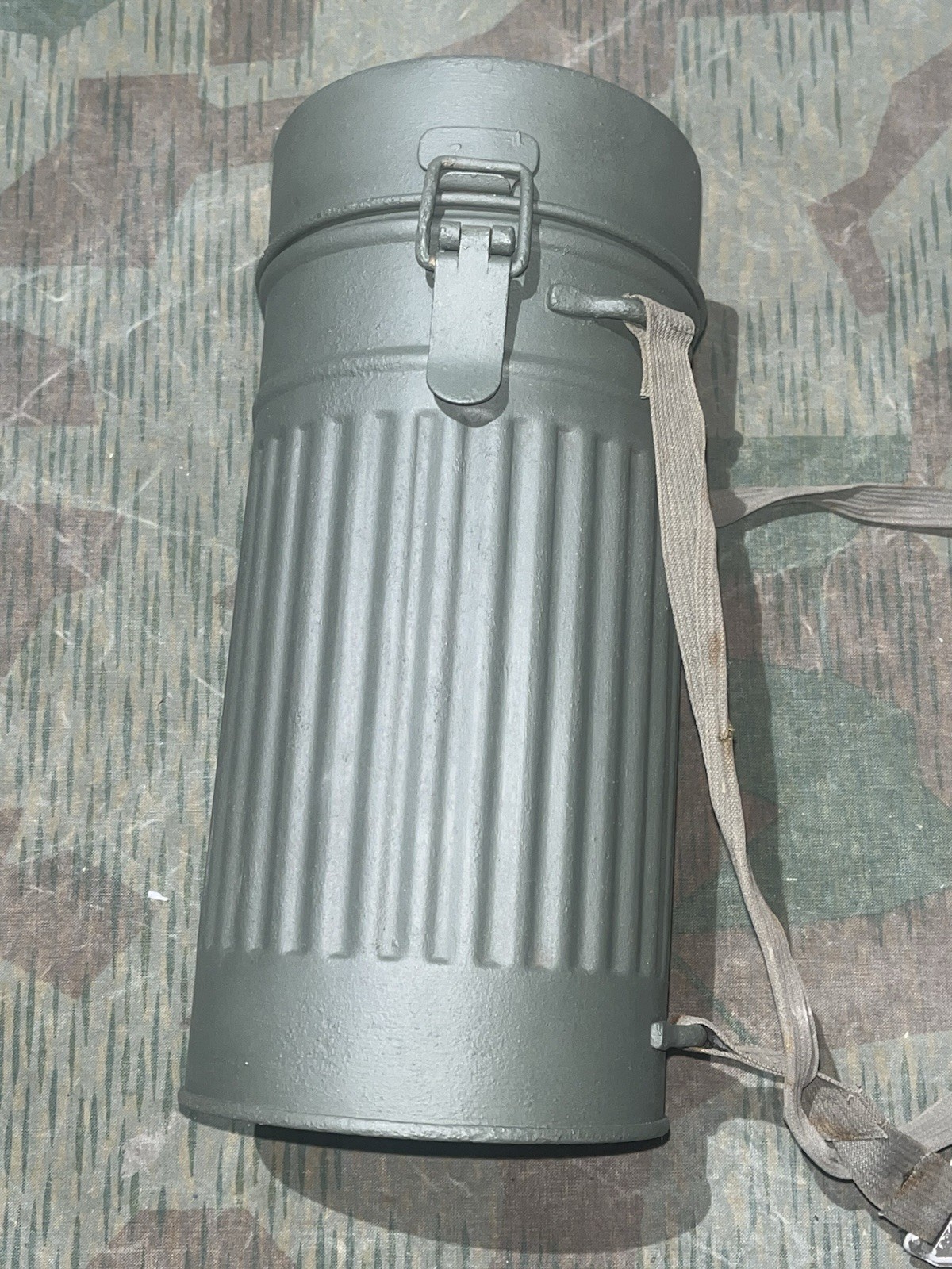 Original WW2 German GM30 Gas Mask, Filter, & Canister Marked 1938 - Image 15