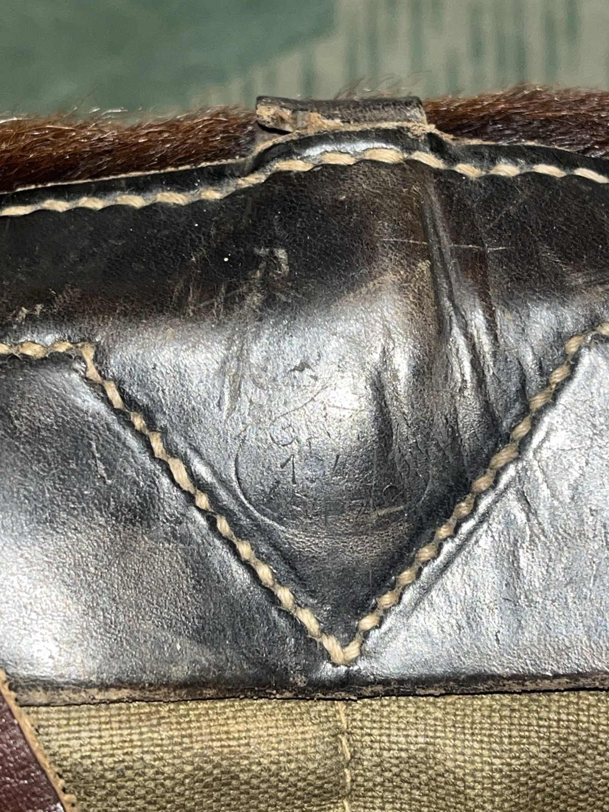 Original WW2 German Uniform M39 Pony Fur Horsehair Tornister Backpack Marked 1942 - Image 6