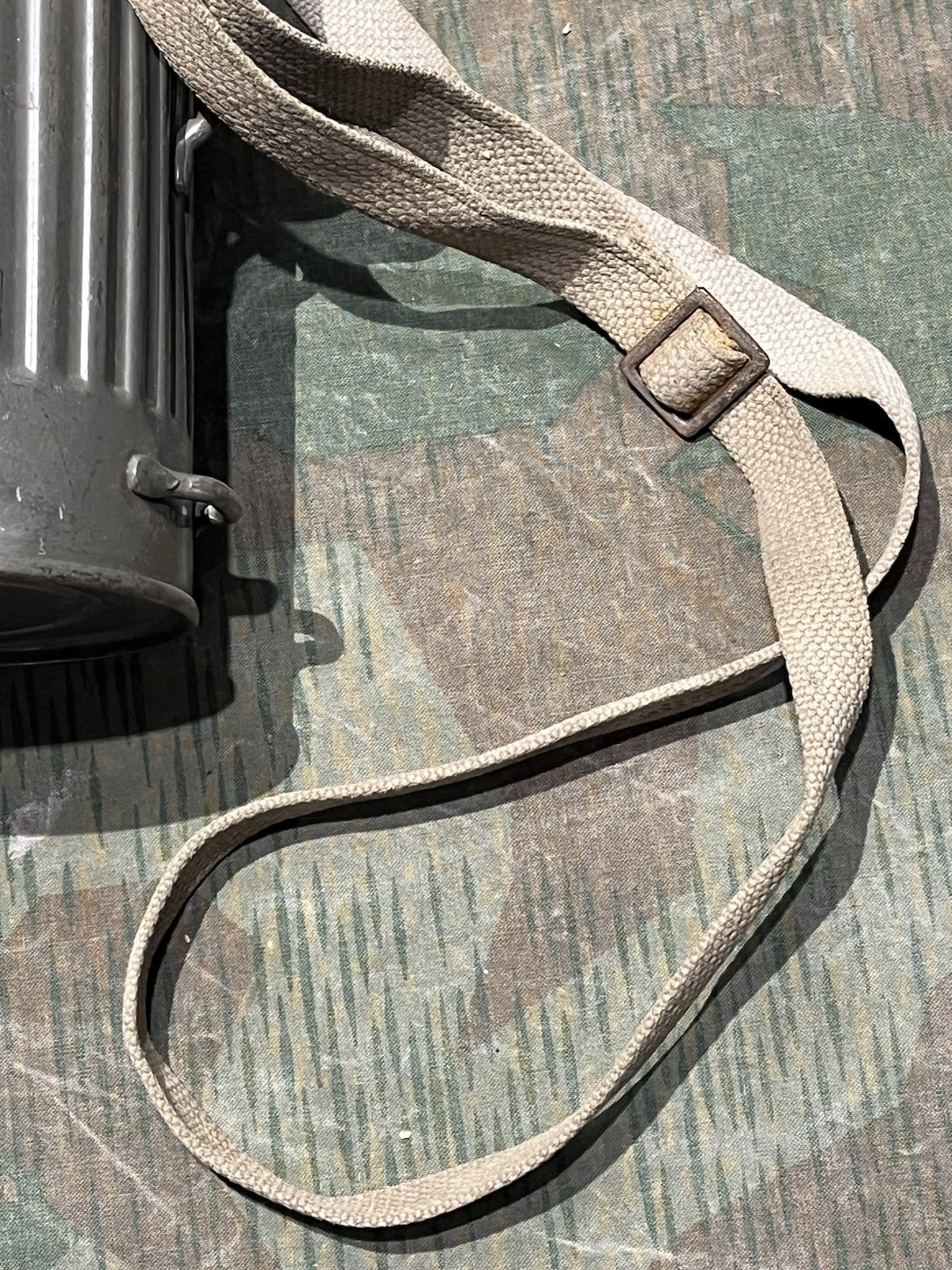 Original WW2 German GM30 Gas Mask, Filter, & Canister Marked Auer - Image 14