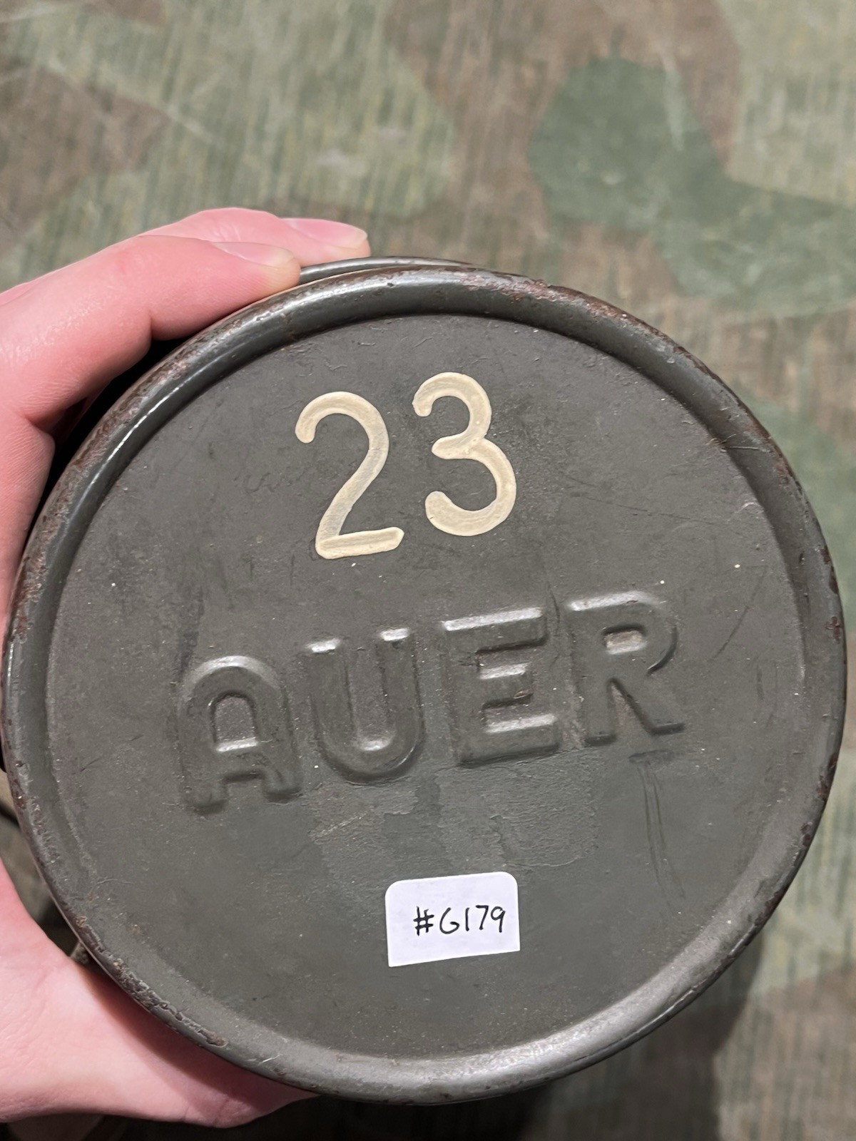 Original WW2 German GM30 Gas Mask, Filter, & Canister Marked Auer - Image 18