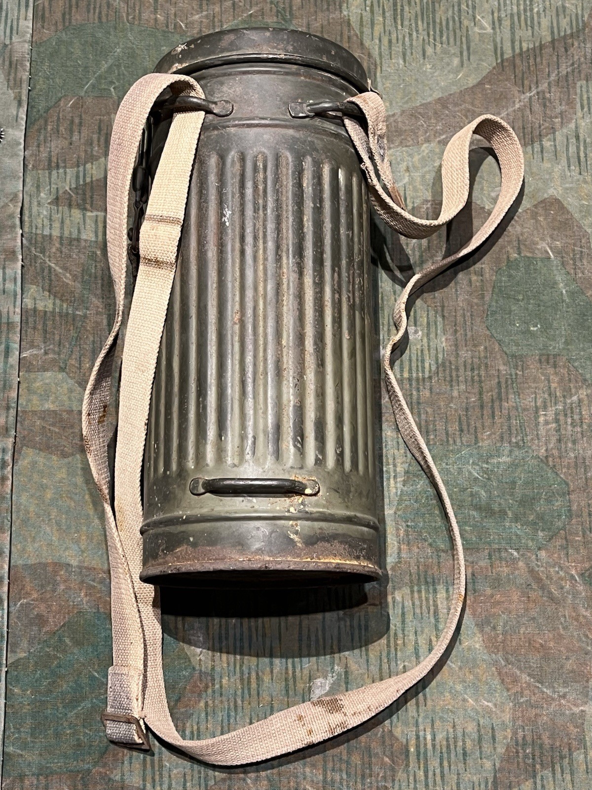 Original WW2 German GM30 / GM38 Gas Mask Canister's (Shoulder Straps ONLY)
