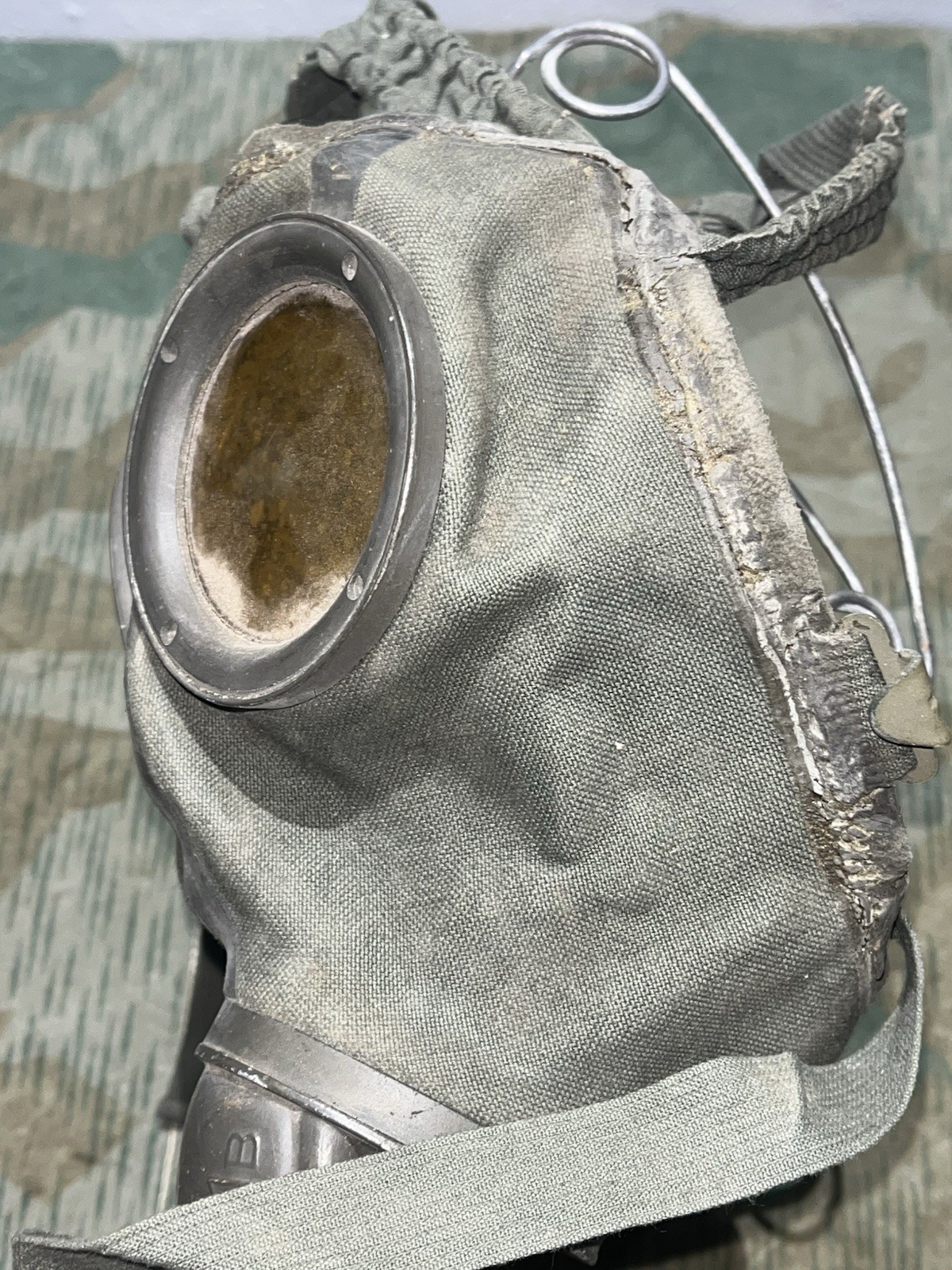 Original WW2 German GM30 Gas Mask, Filter, & Canister Marked JOHNA-G 1934 - Image 12
