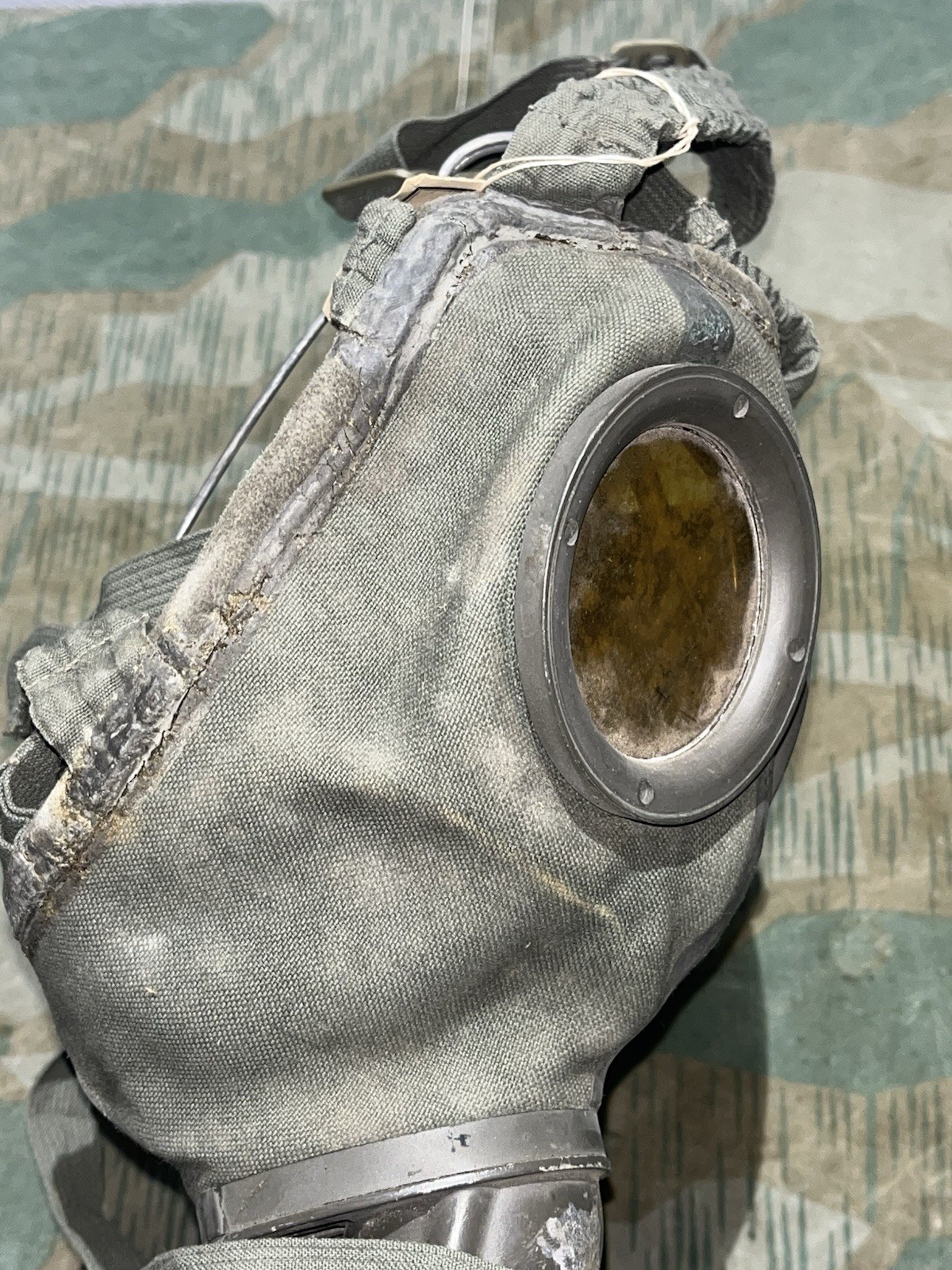 Original WW2 German GM30 Gas Mask, Filter, & Canister Marked JOHNA-G 1934 - Image 14