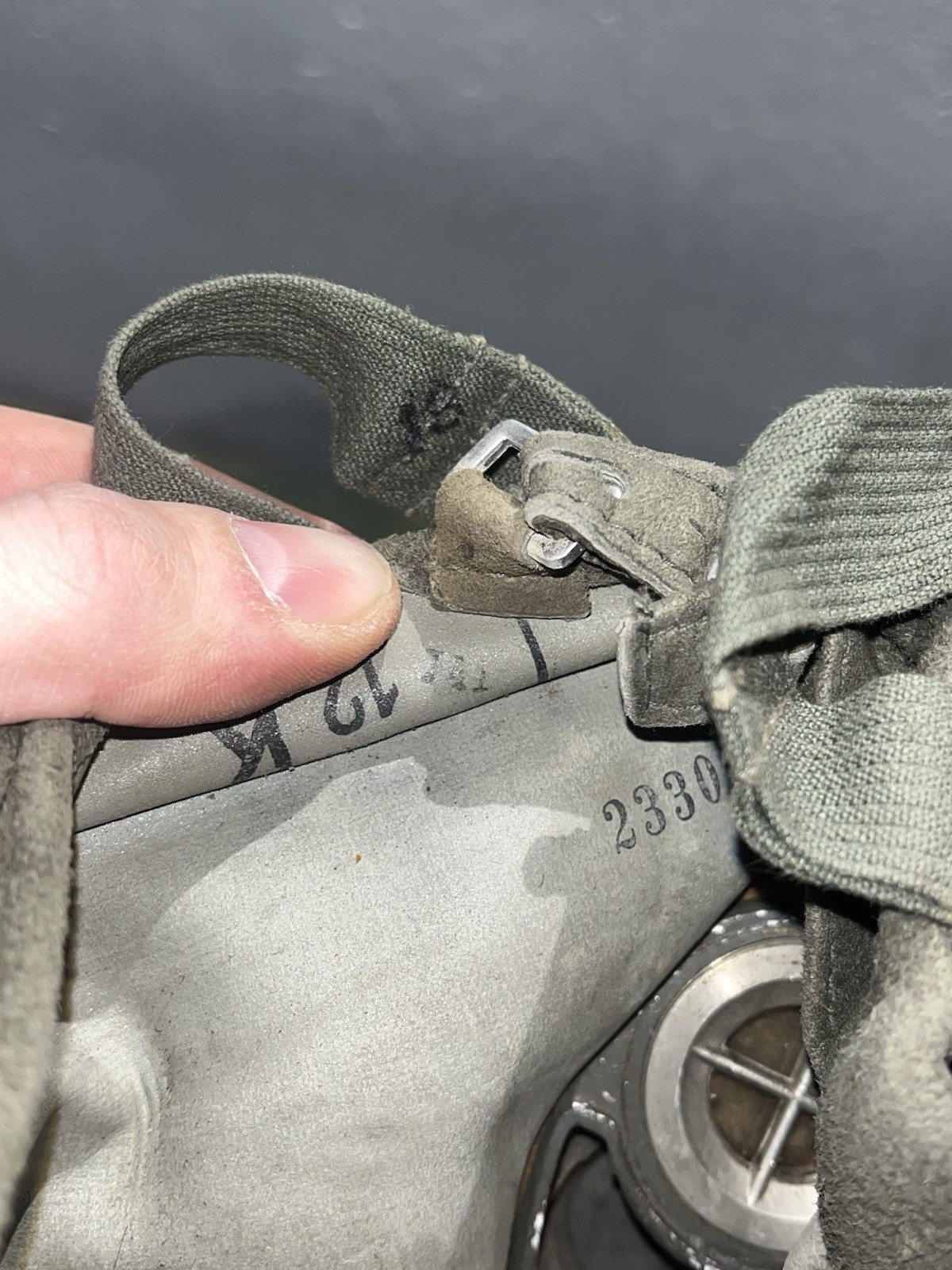 Original WW2 German GM30 Gas Mask, Filter, & Canister Marked JOHNA-G 1934 - Image 20