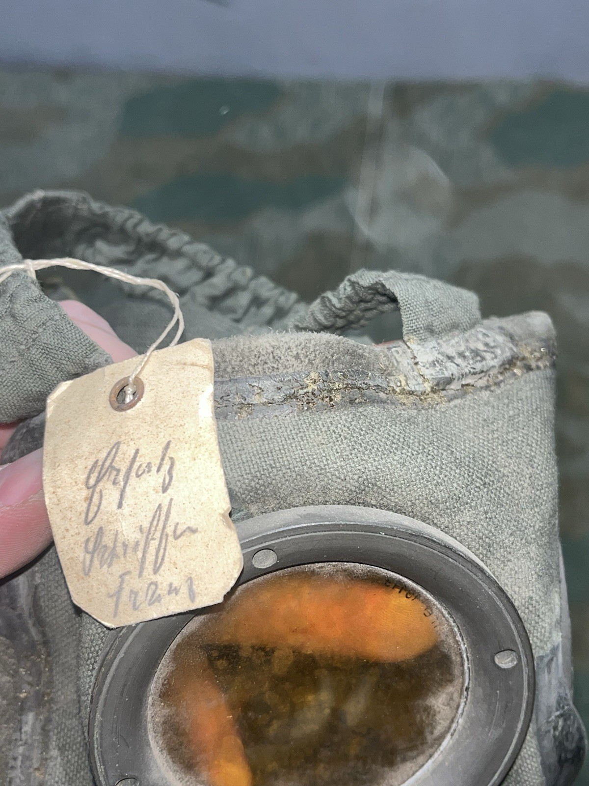 Original WW2 German GM30 Gas Mask, Filter, & Canister Marked JOHNA-G 1934 - Image 21