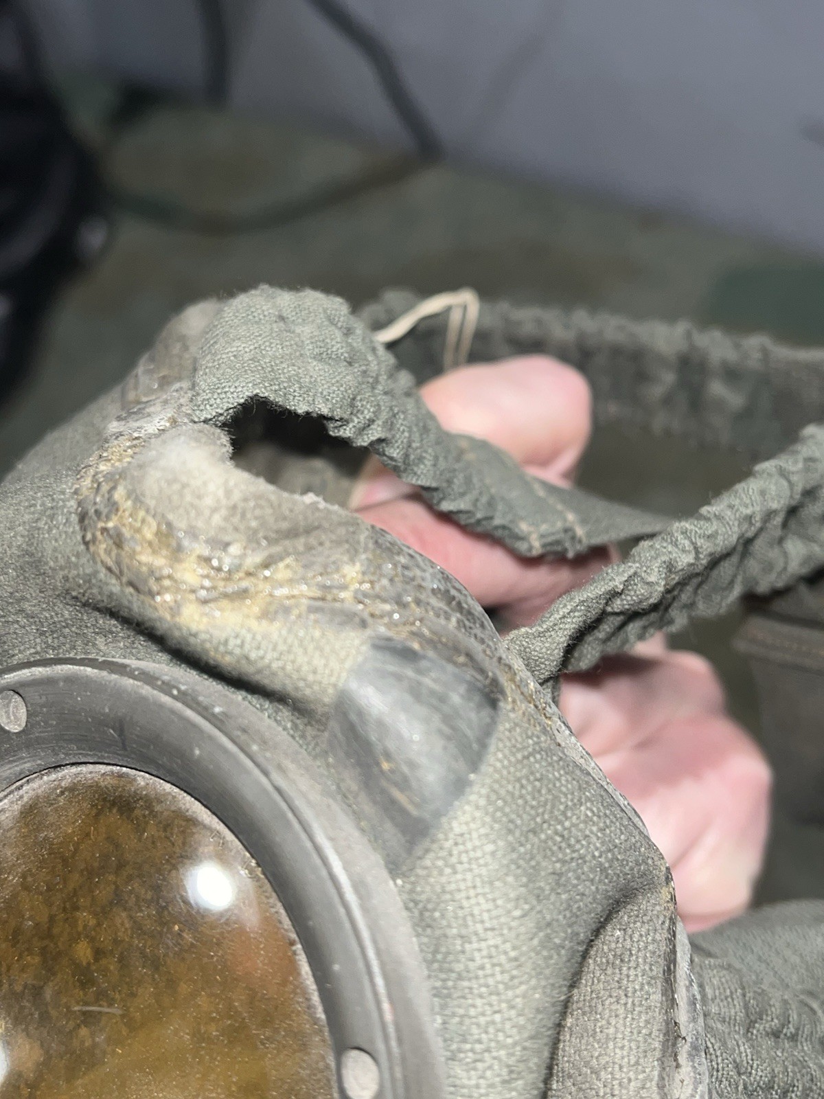 Original WW2 German GM30 Gas Mask, Filter, & Canister Marked JOHNA-G 1934 - Image 23