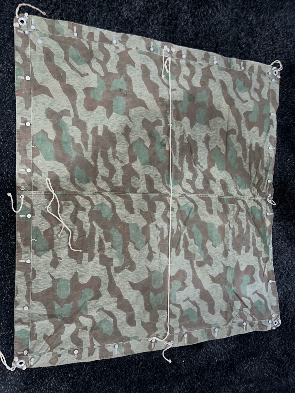 WW2 German Style Swiss Splinter Camo Zeltbahn Poncho Tent Original Used Cond.