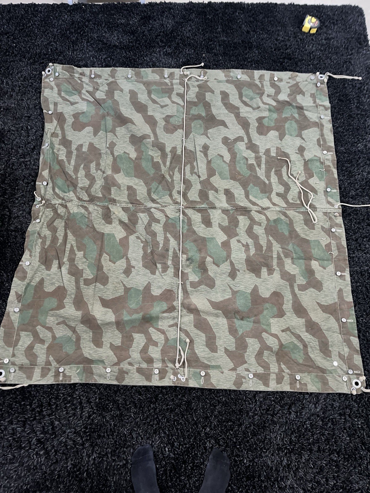WW2 German Style Swiss Splinter Camo Zeltbahn Poncho Tent Original Used Cond. - Image 2