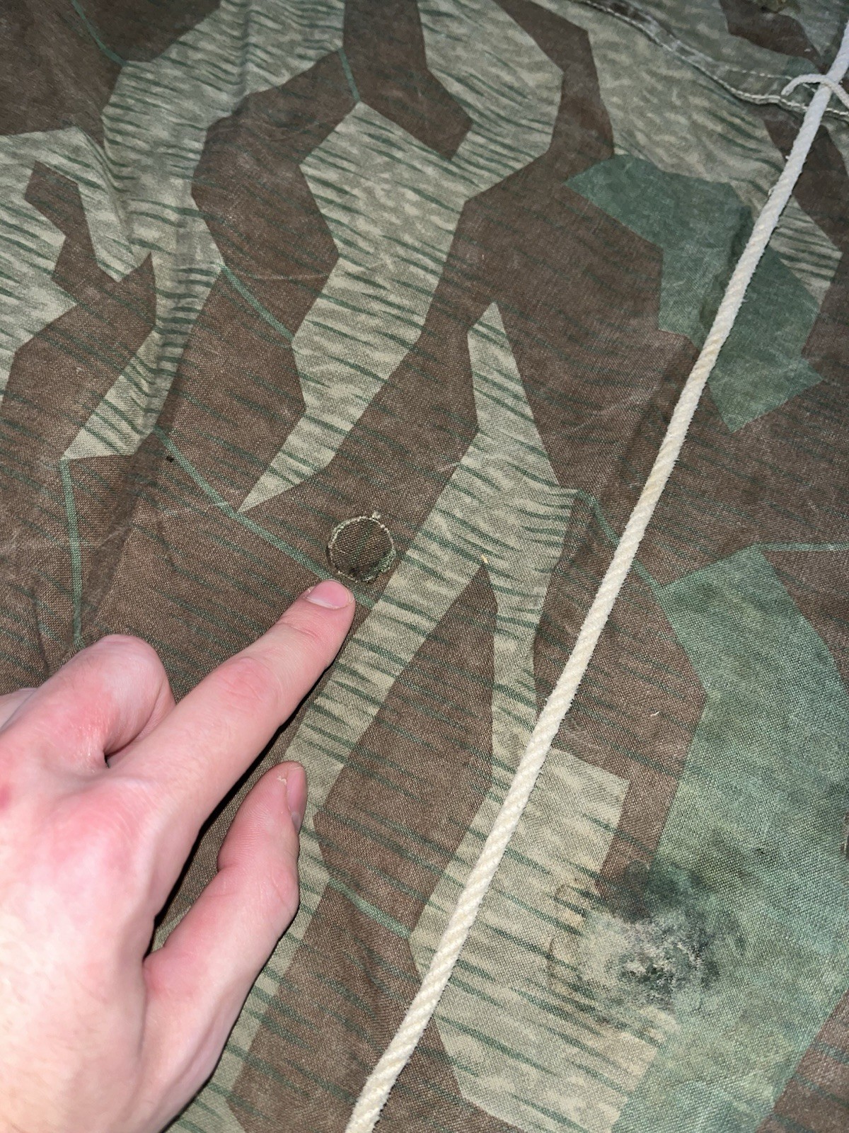 WW2 German Style Swiss Splinter Camo Zeltbahn Poncho Tent Original Used Cond. - Image 13