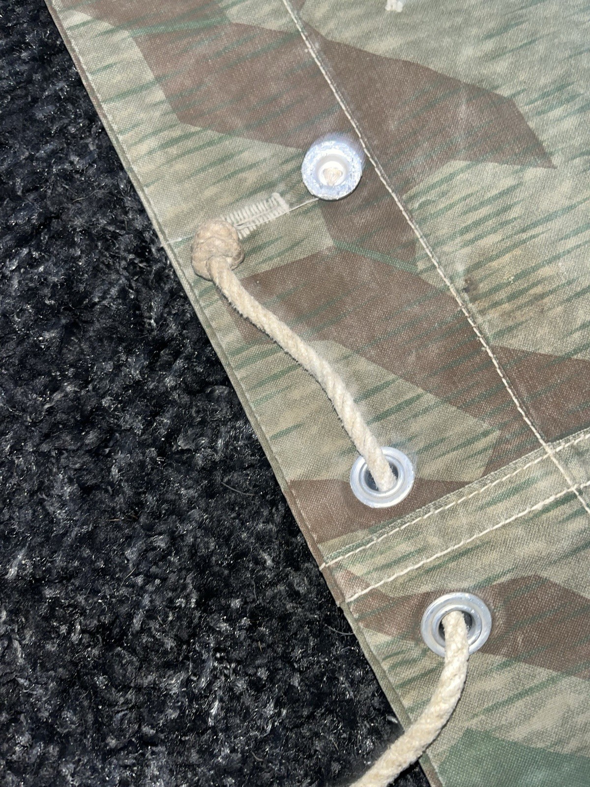 WW2 German Style Swiss Splinter Camo Zeltbahn Poncho Tent Original Used Cond. - Image 15