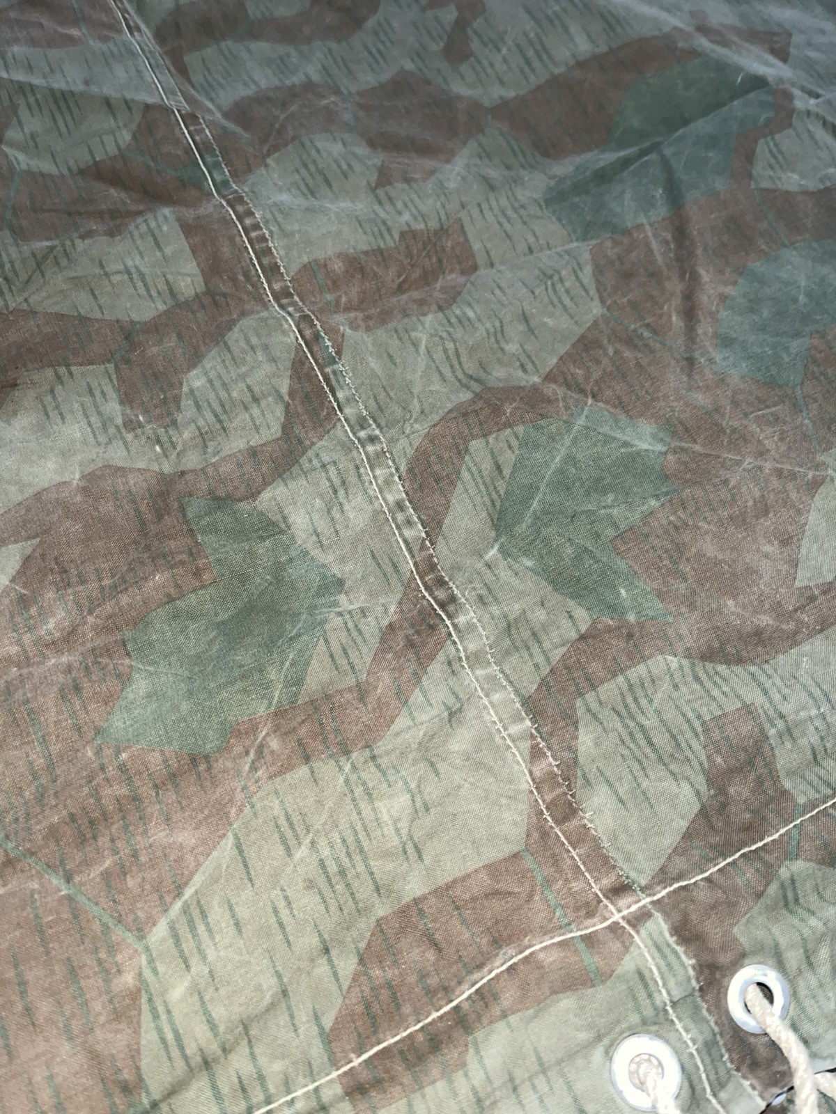 WW2 German Style Swiss Splinter Camo Zeltbahn Poncho Tent Original Used Cond. - Image 18