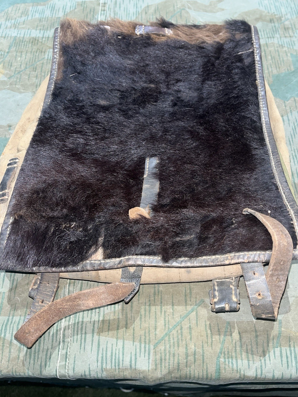 Original WW2 German Uniform M39 Pony Fur Tornister Backpack Marked RB-Nr0561/007 - Image 5