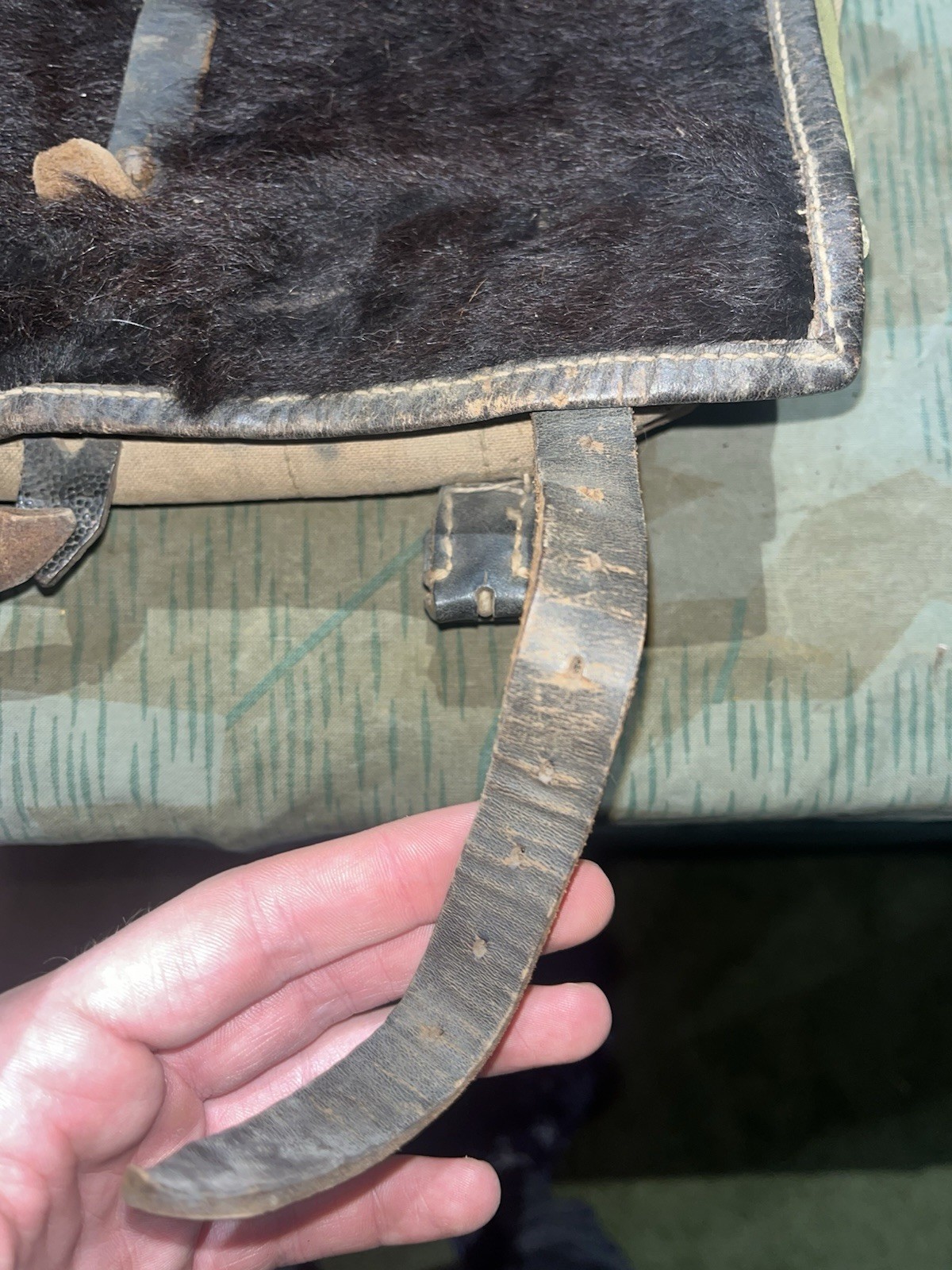 Original WW2 German Uniform M39 Pony Fur Tornister Backpack Marked RB-Nr0561/007 - Image 6