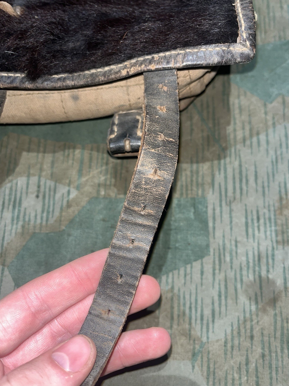 Original WW2 German Uniform M39 Pony Fur Tornister Backpack Marked RB-Nr0561/007 - Image 7