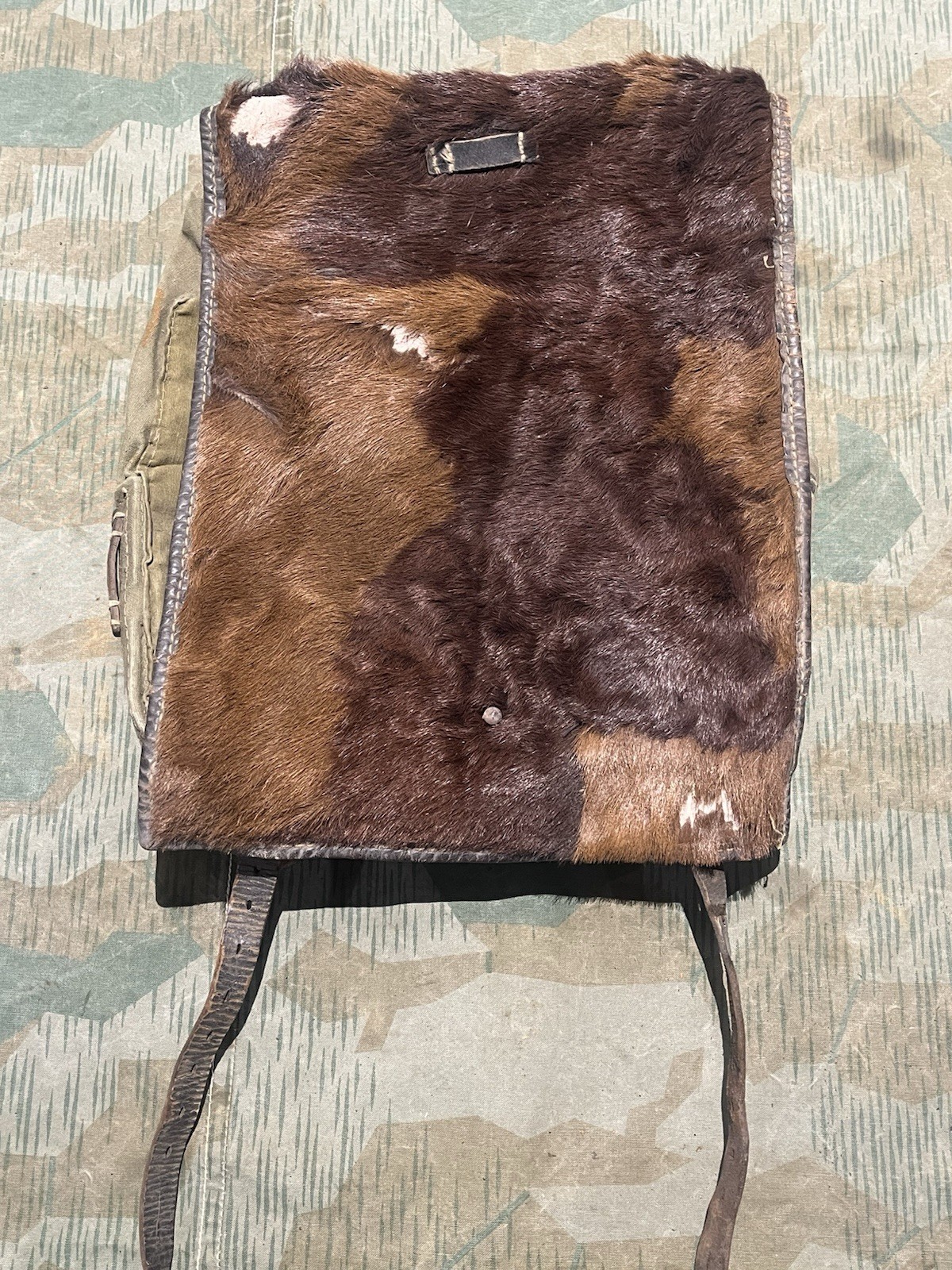 Original WW2 German Uniform M39 Pony Fur Tornister Backpack Marked 0/0783 0043