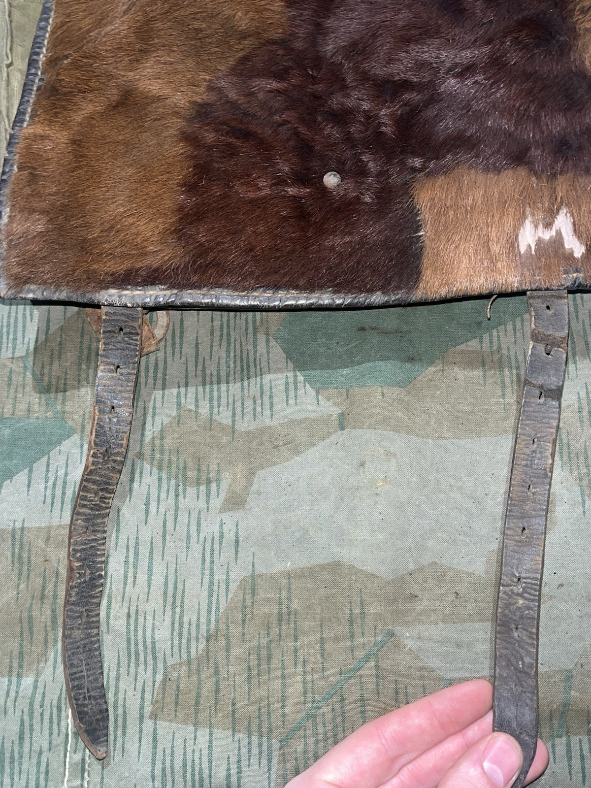 Original WW2 German Uniform M39 Pony Fur Tornister Backpack Marked 0/0783 0043 - Image 5