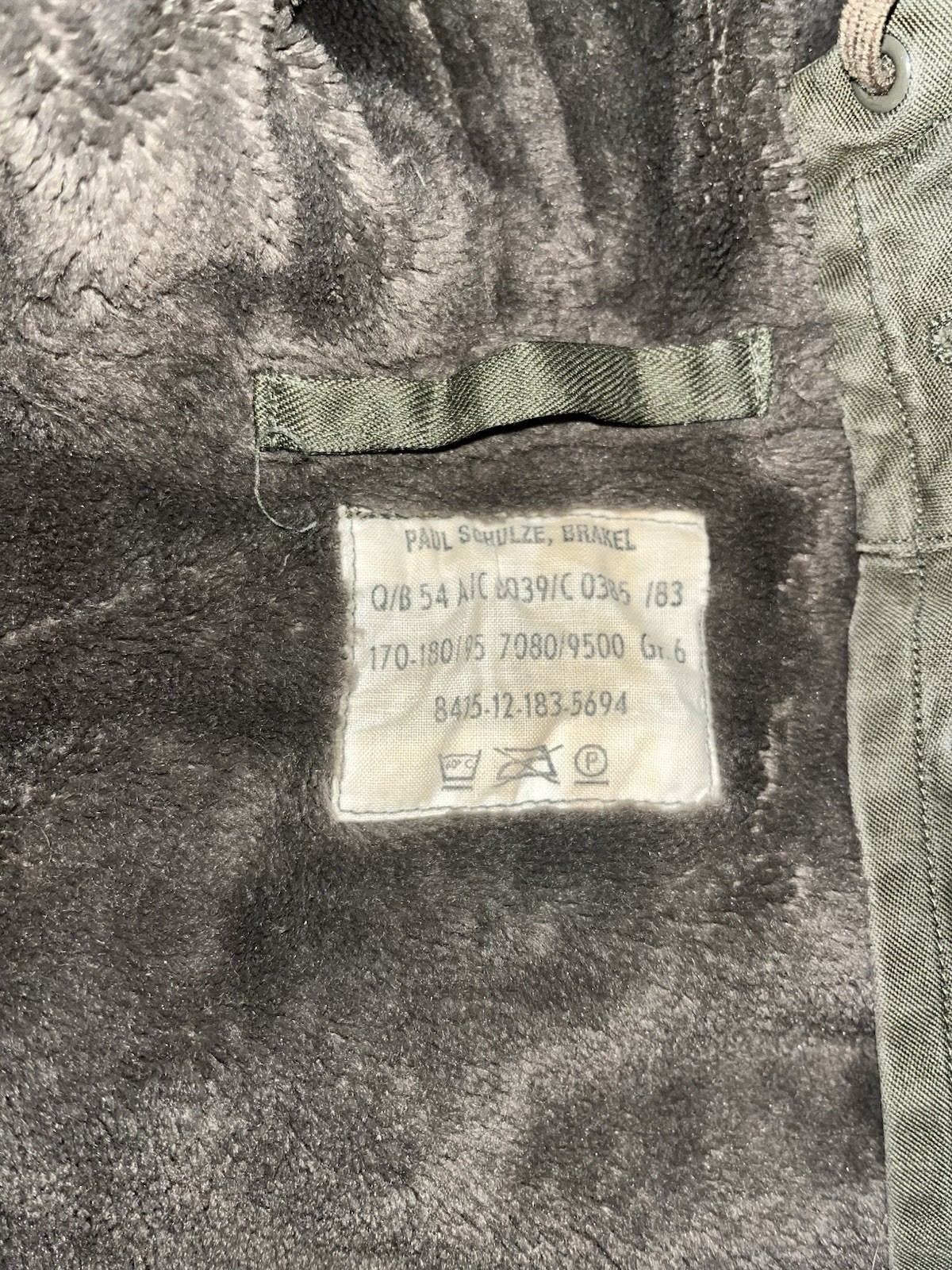 Post WW2 German Bundeswehr Flag Coat Parka Fleece Lined Size Medium - Image 2