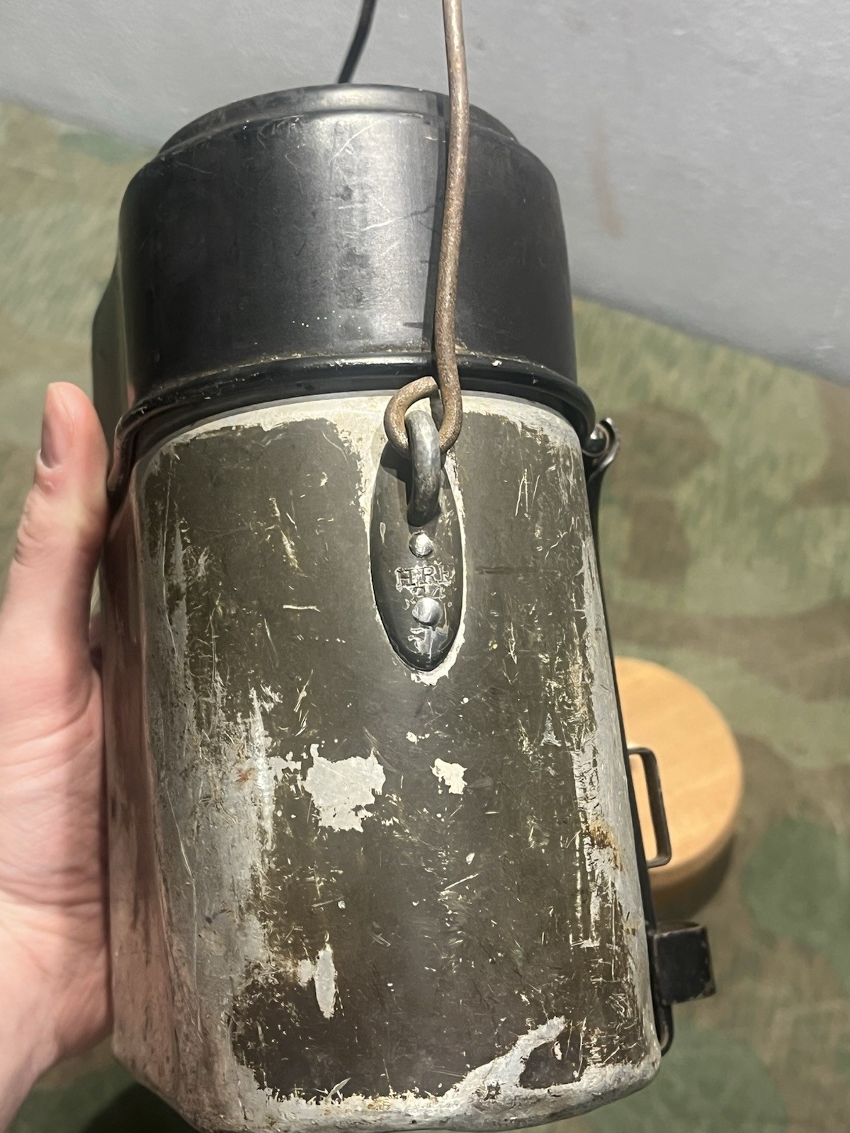 Original WW2 German M1910 Style Mess Tin Kit Marked HRE34 - Image 6